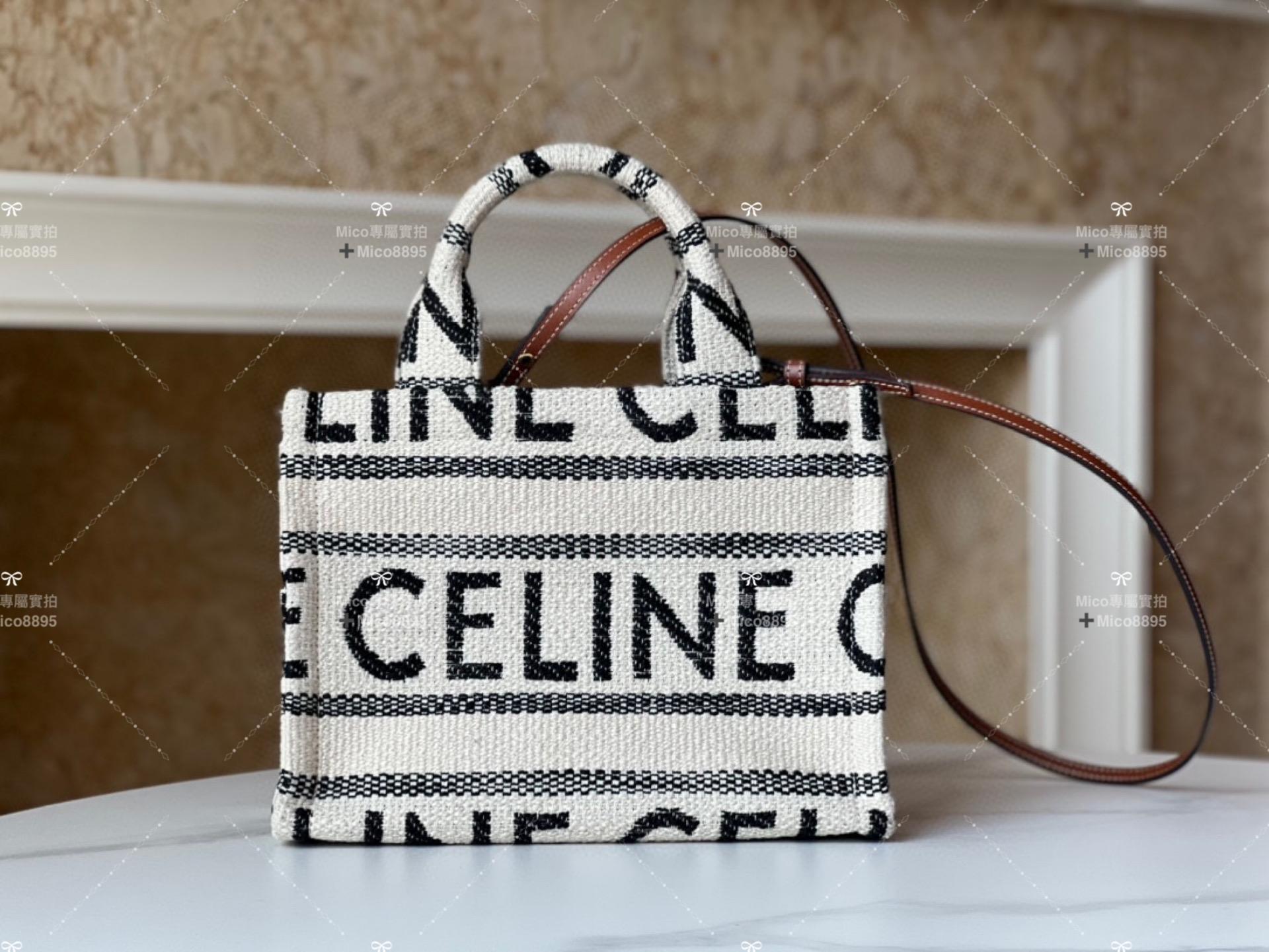 CELINE 新款 cabas 凱旋門lingo條紋 mini tote