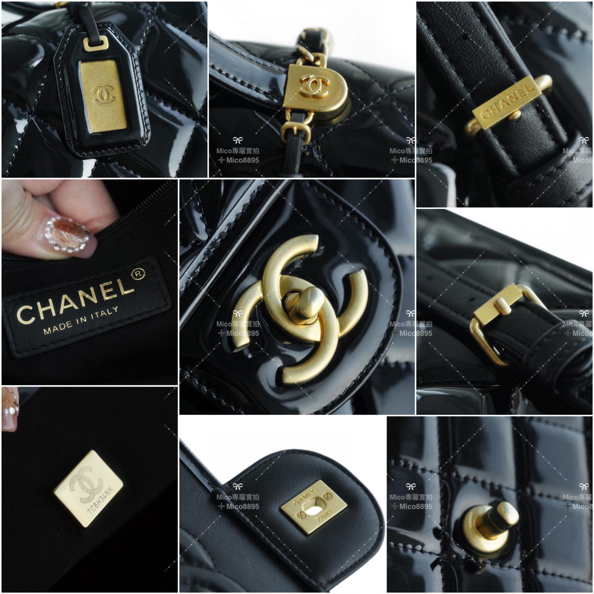 CHANEL 高級手工坊系列 漆皮雙肩包 書包 牛皮