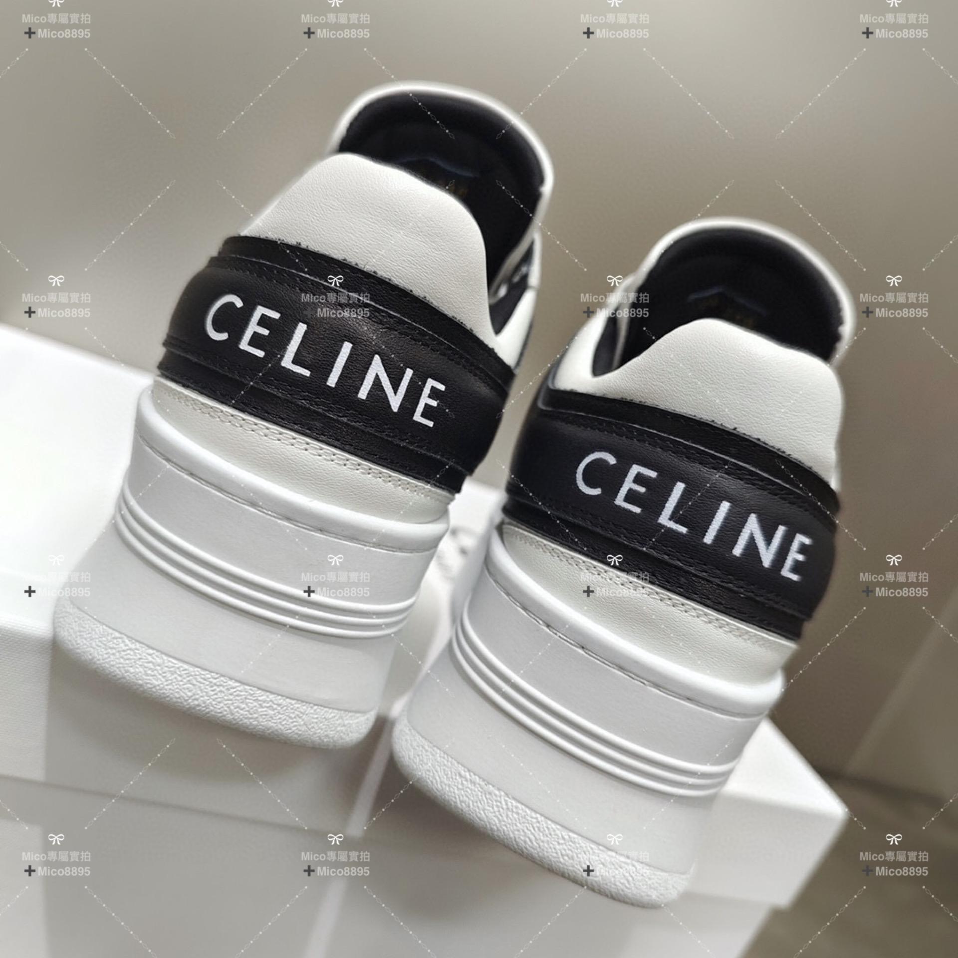 Celine/賽琳22/春夏季新款板鞋厚底鞋餅乾鞋小白鞋  黑x白 35-40