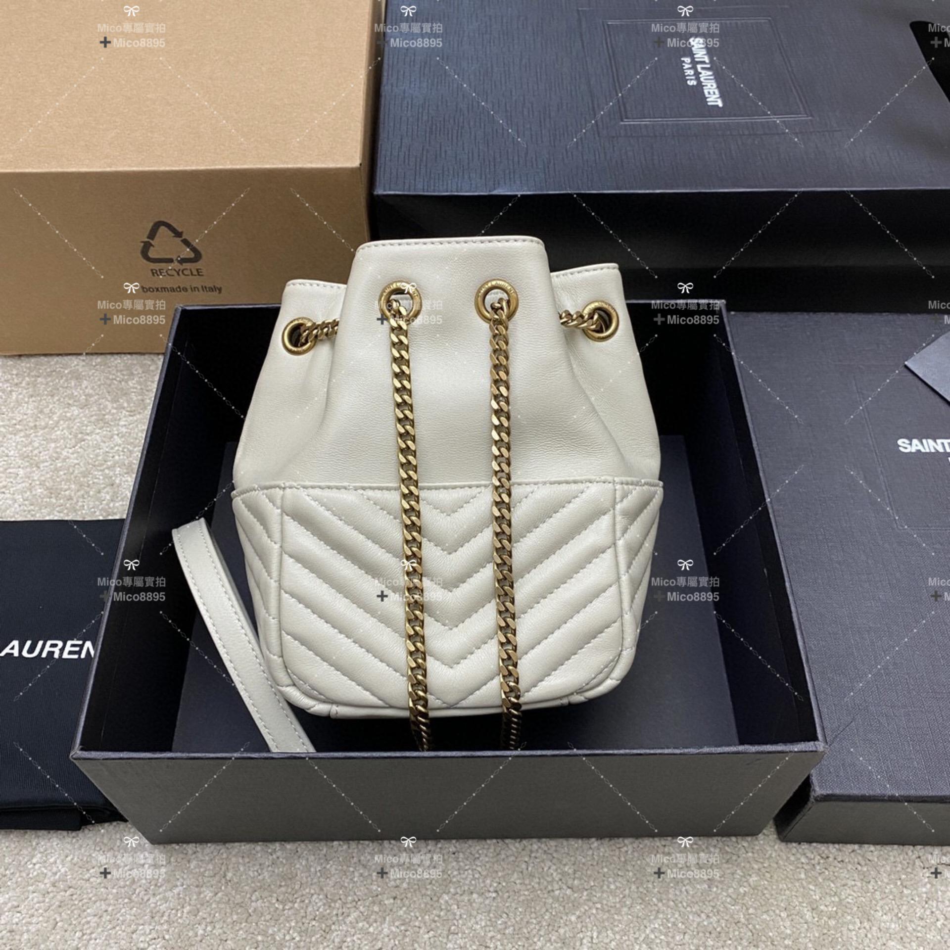 YSL Saint Laurent Joe系列 迷你皮革單肩包 水桶包 19cm