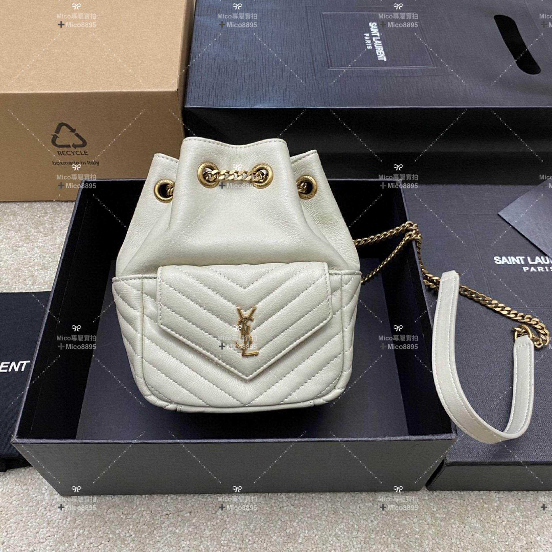 YSL Saint Laurent Joe系列 迷你皮革單肩包 水桶包 19cm