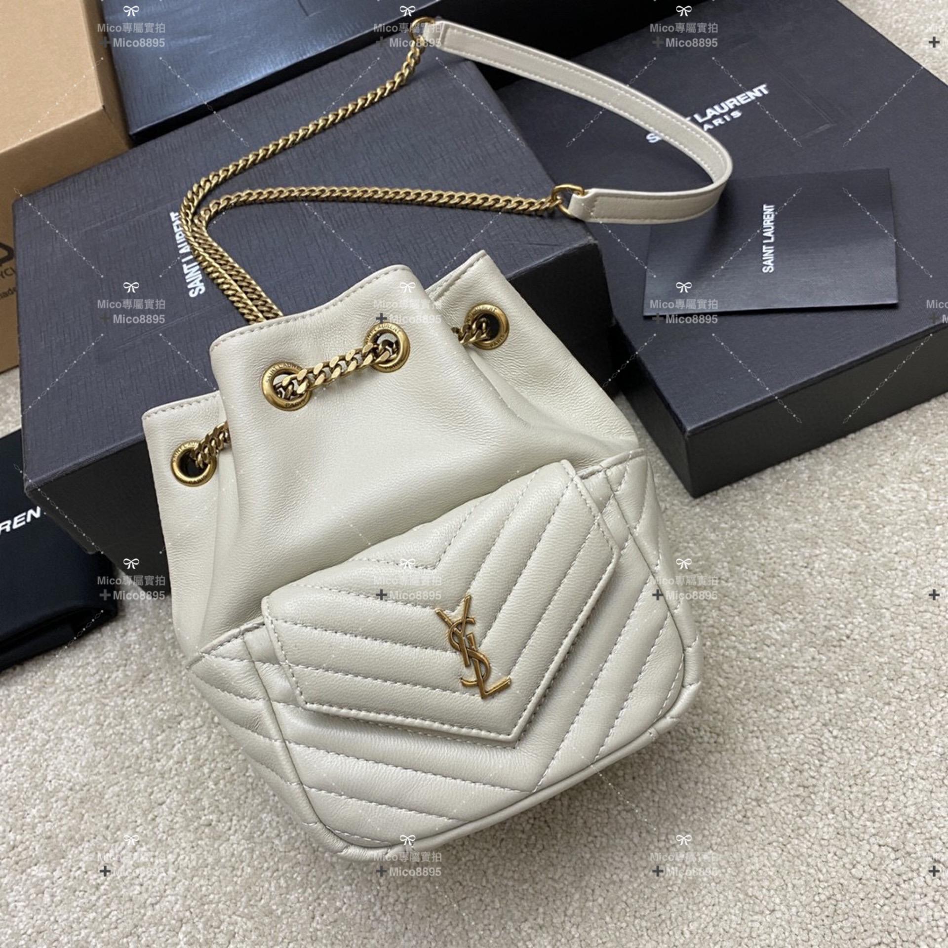 YSL Saint Laurent Joe系列 迷你皮革單肩包 水桶包 19cm