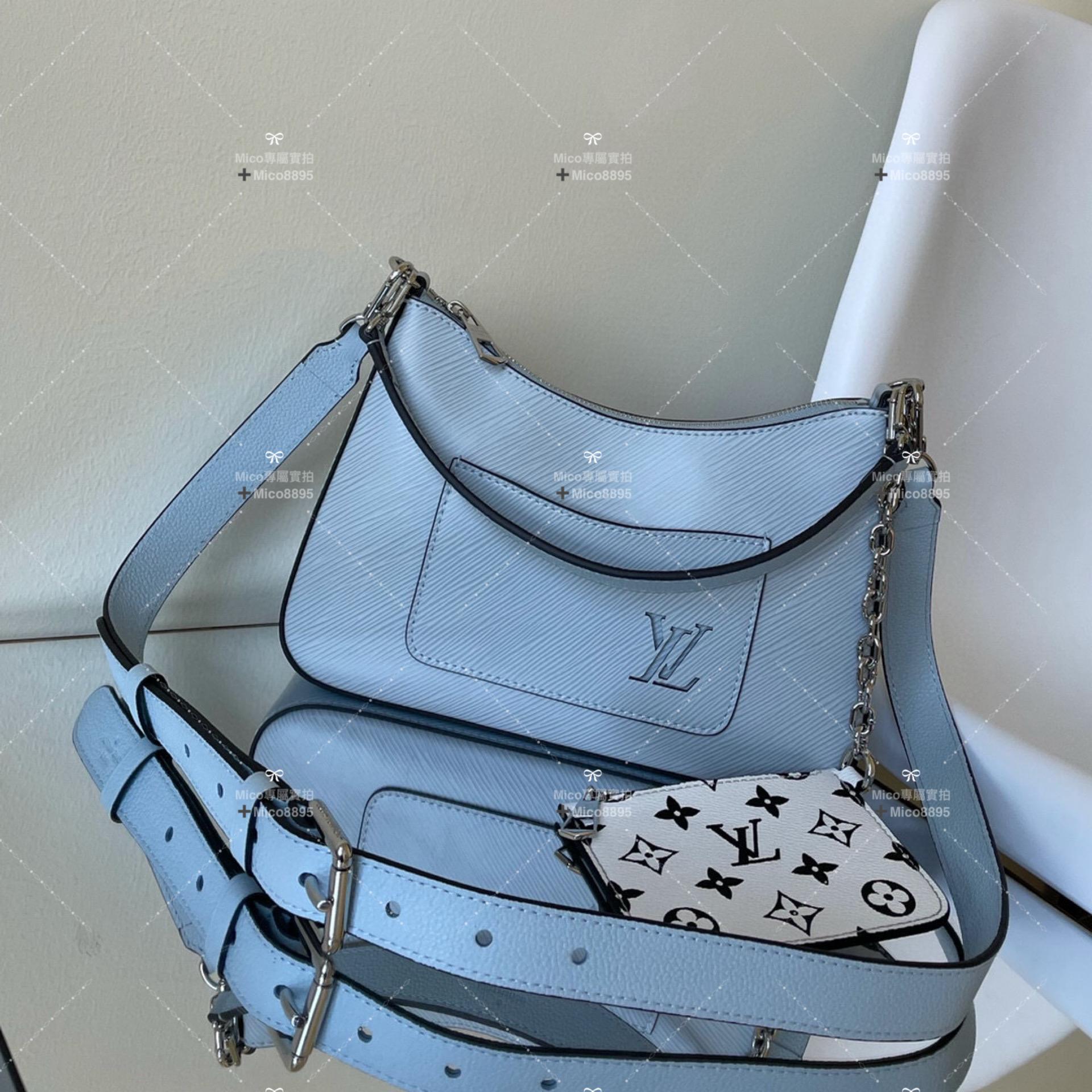 LV 黑色水波紋 epi皮革 MARELLE 手袋 25cm