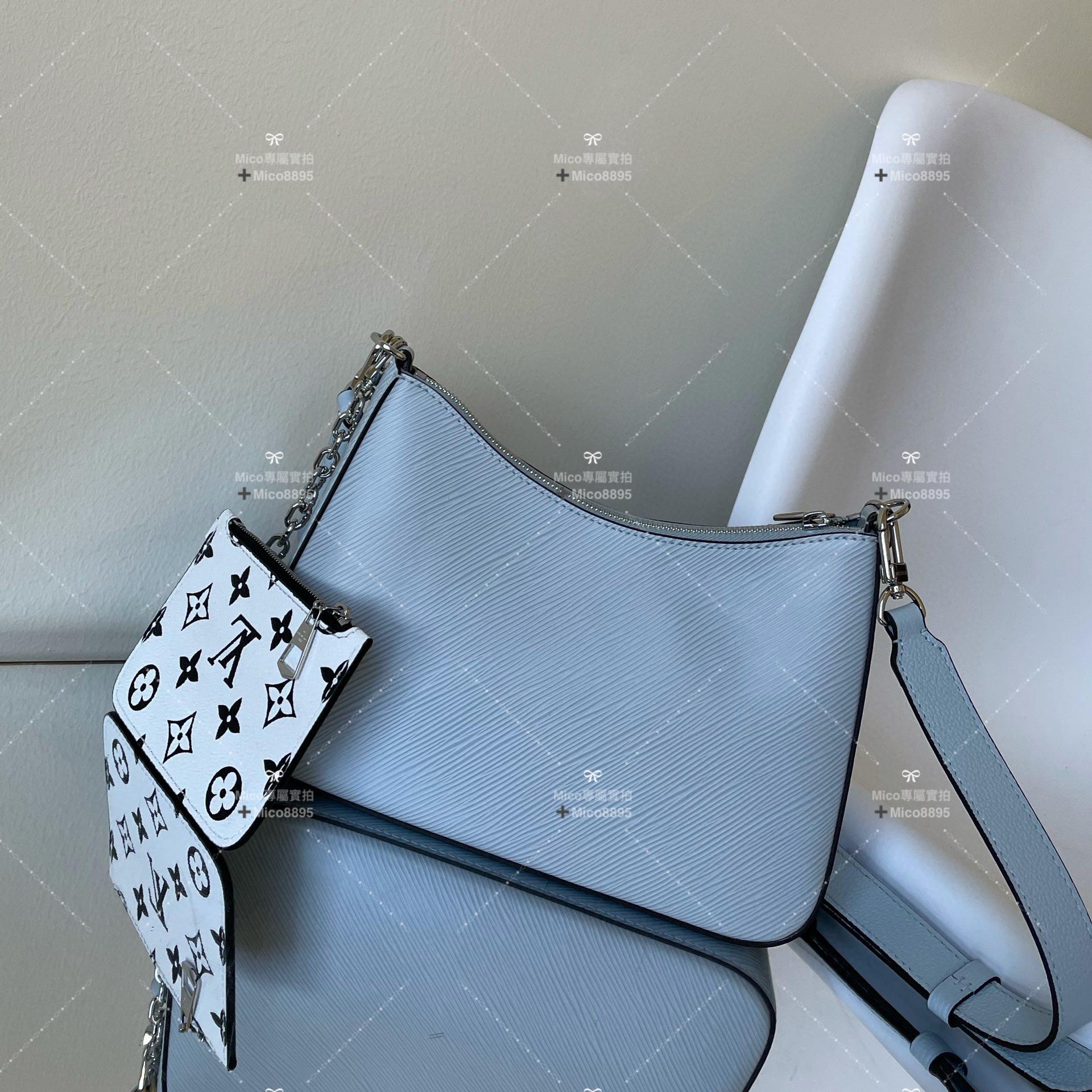 LV 黑色水波紋 epi皮革 MARELLE 手袋 25cm