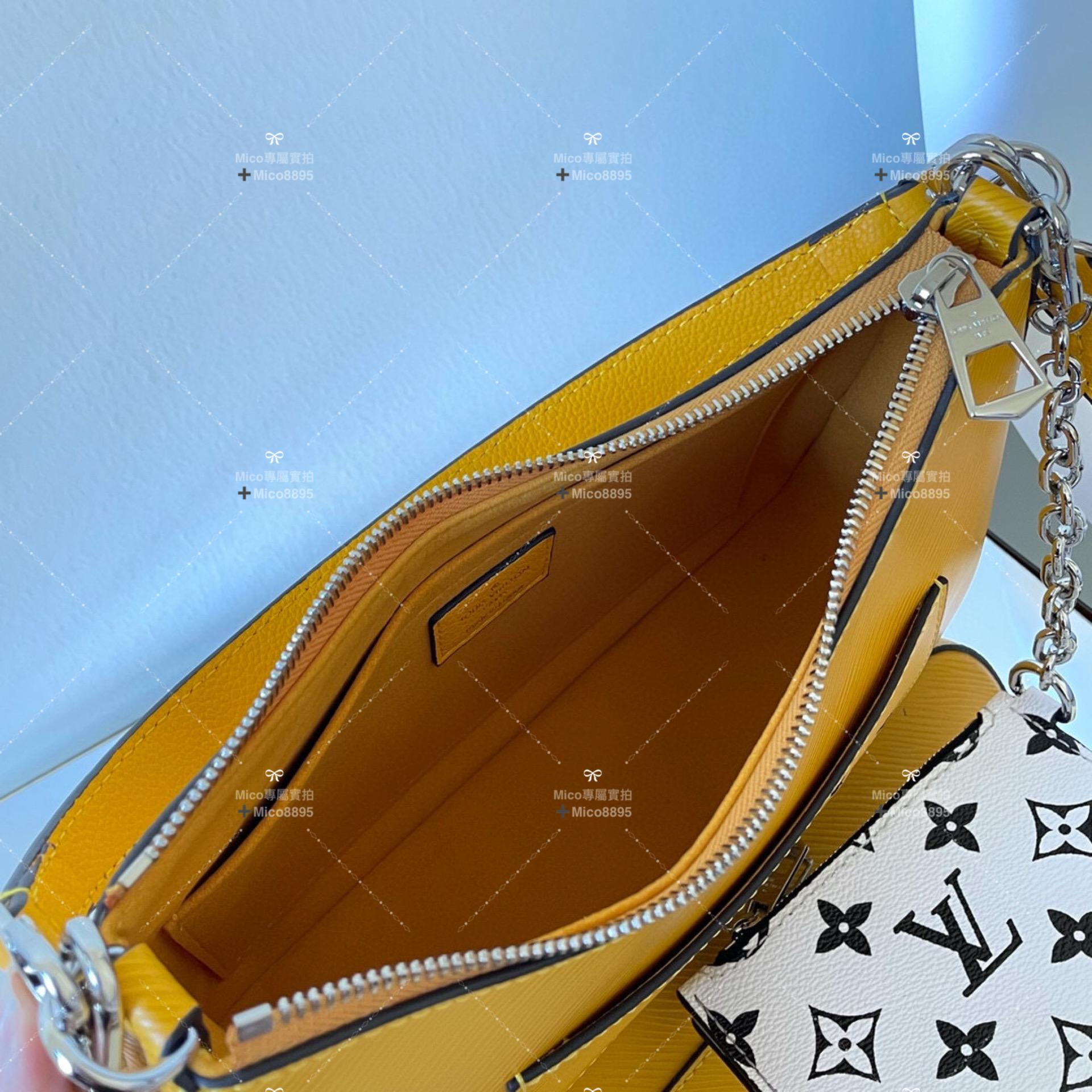 LV 太陽黃 水波紋 epi皮革 MARELLE 手袋 25cm