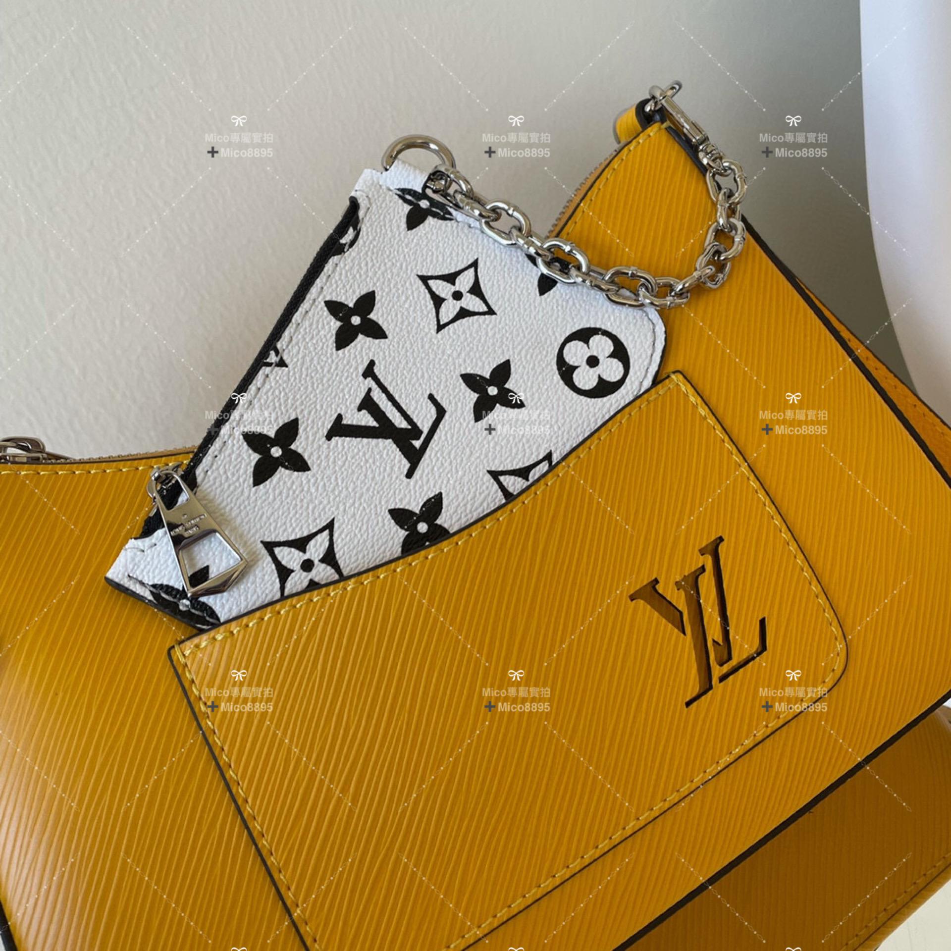 LV 太陽黃 水波紋 epi皮革 MARELLE 手袋 25cm