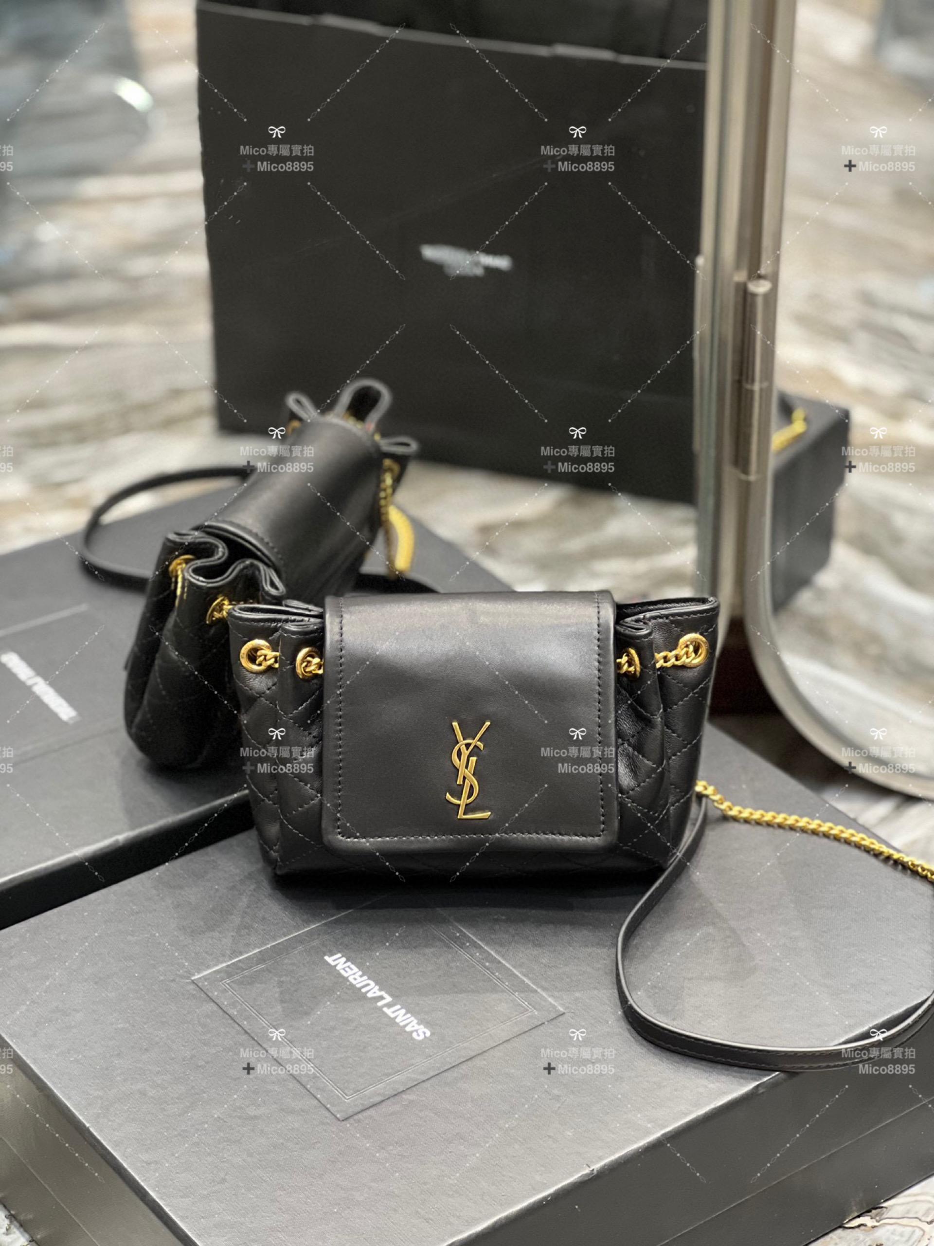 YSL Saint Laurent 小羊皮 Mini Nolita 復古翻蓋信封包/斜跨包 18cm