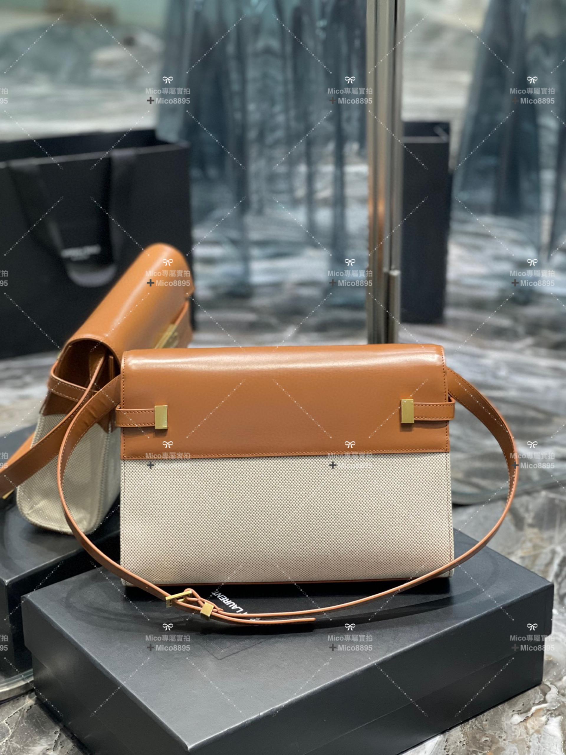 Saint Laurent 聖羅蘭 亞麻拼皮 Manhattan 曼哈頓 單肩包 29cm