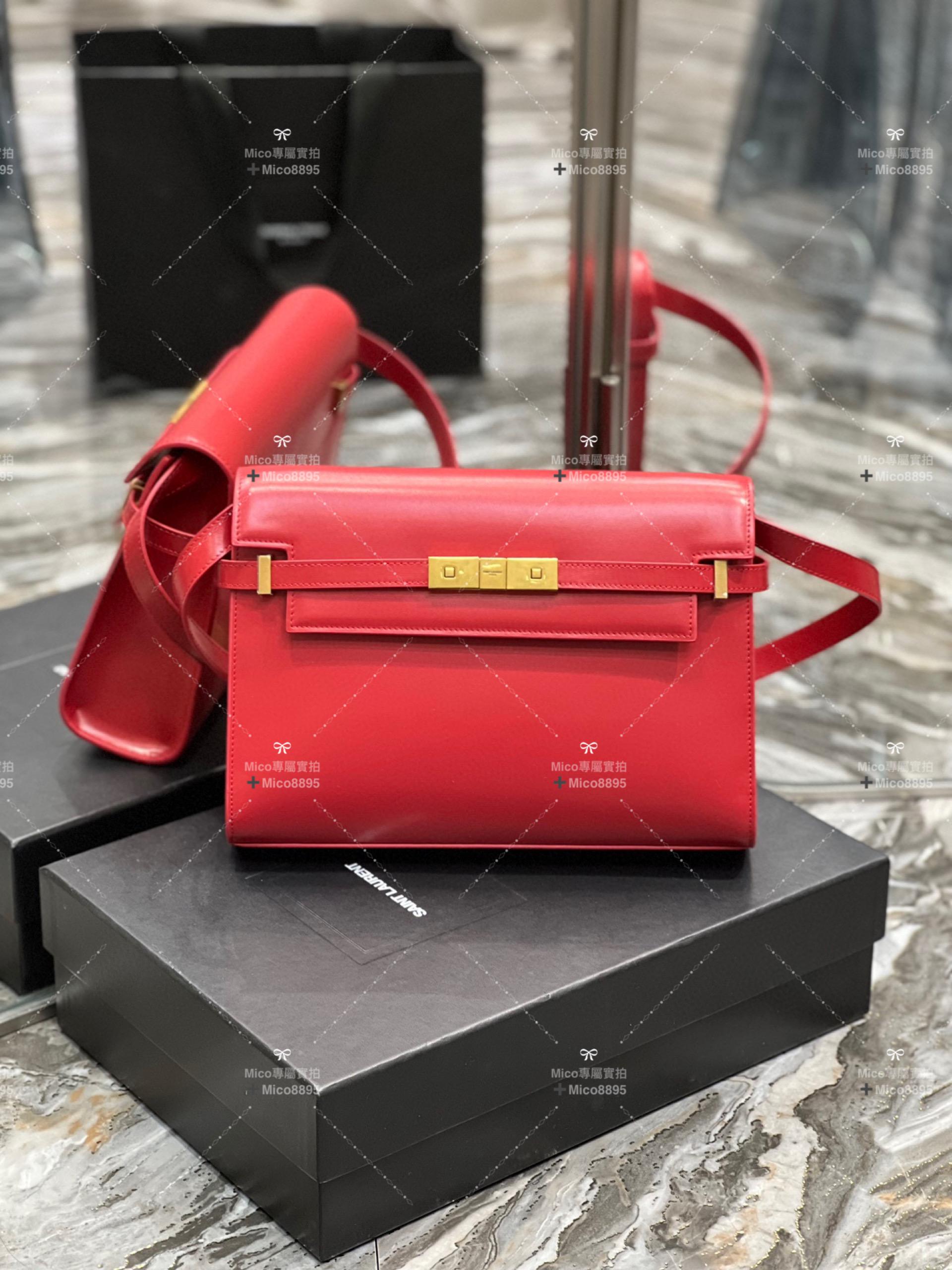 Saint Laurent 聖羅蘭 正紅色/牛皮 Manhattan 曼哈頓 單肩包 29cm