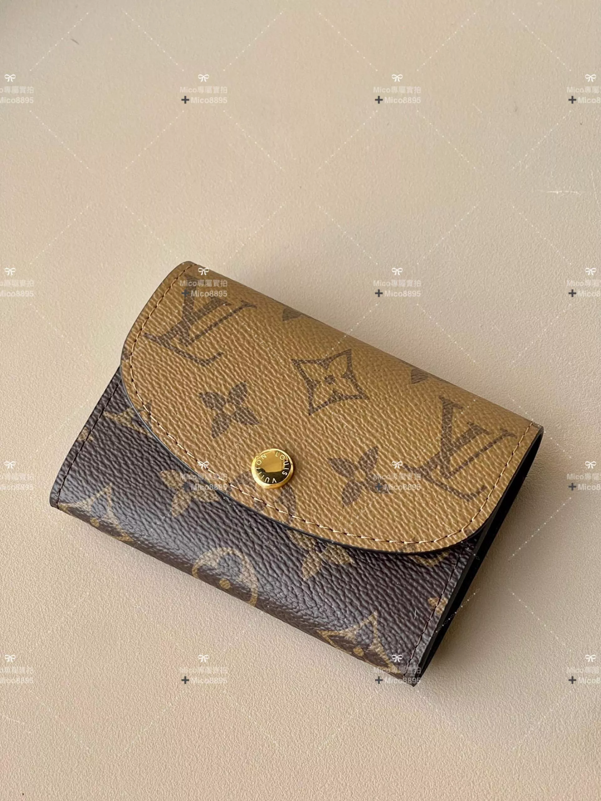 LV Monogram帆布 ROSALIE 零錢包黃花款