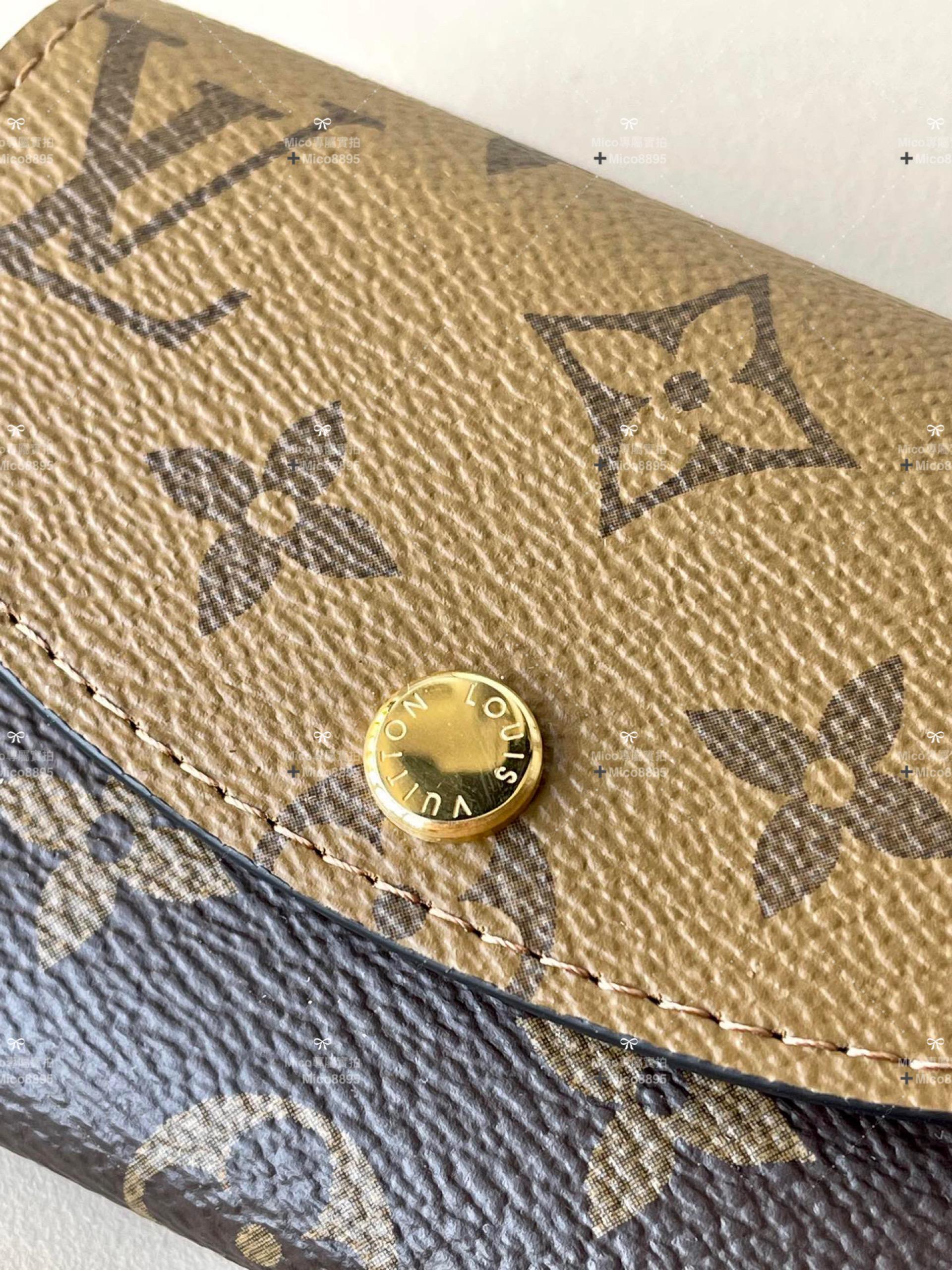 LV Monogram帆布 ROSALIE 零錢包黃花款