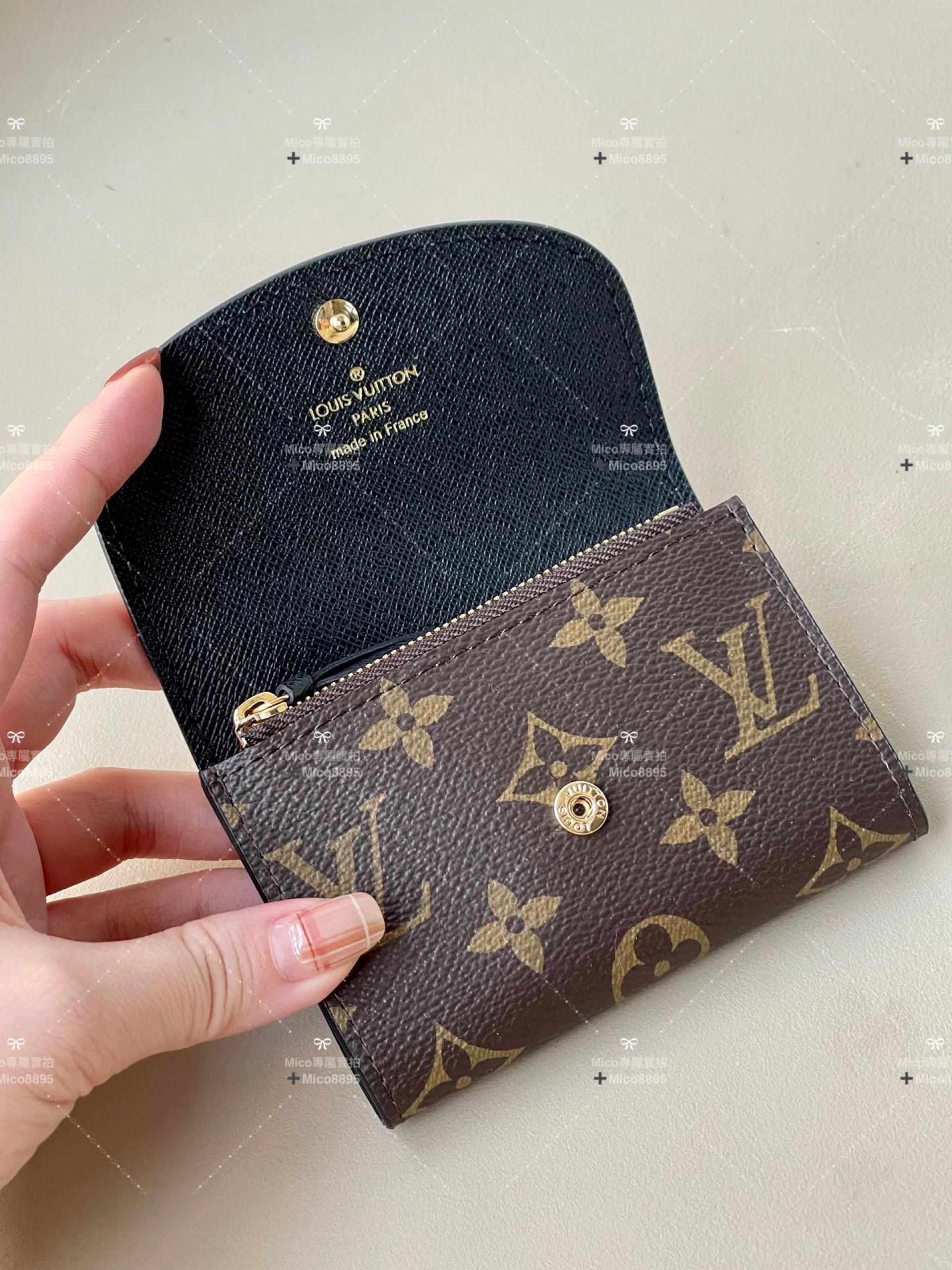 LV Monogram帆布 ROSALIE 零錢包黃花款