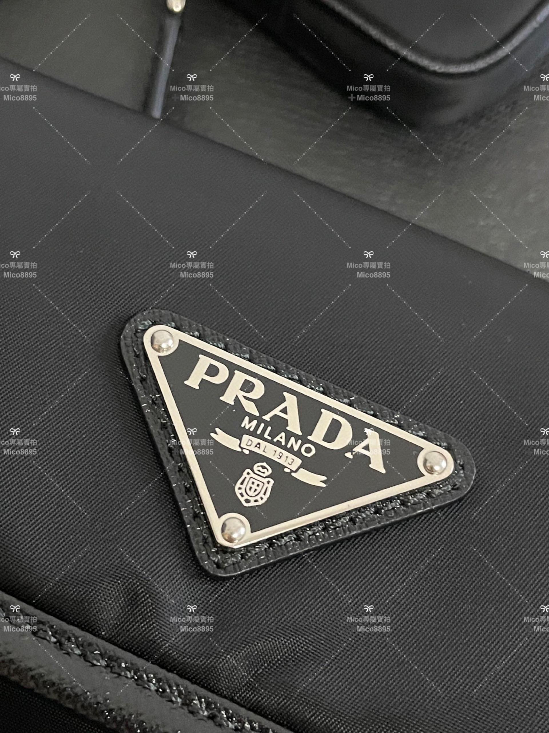 Prada 普拉達 Saffiano銀扣三合一郵差包公文包 機能風尼龍皮革斜挎單肩包 男女款 22cm