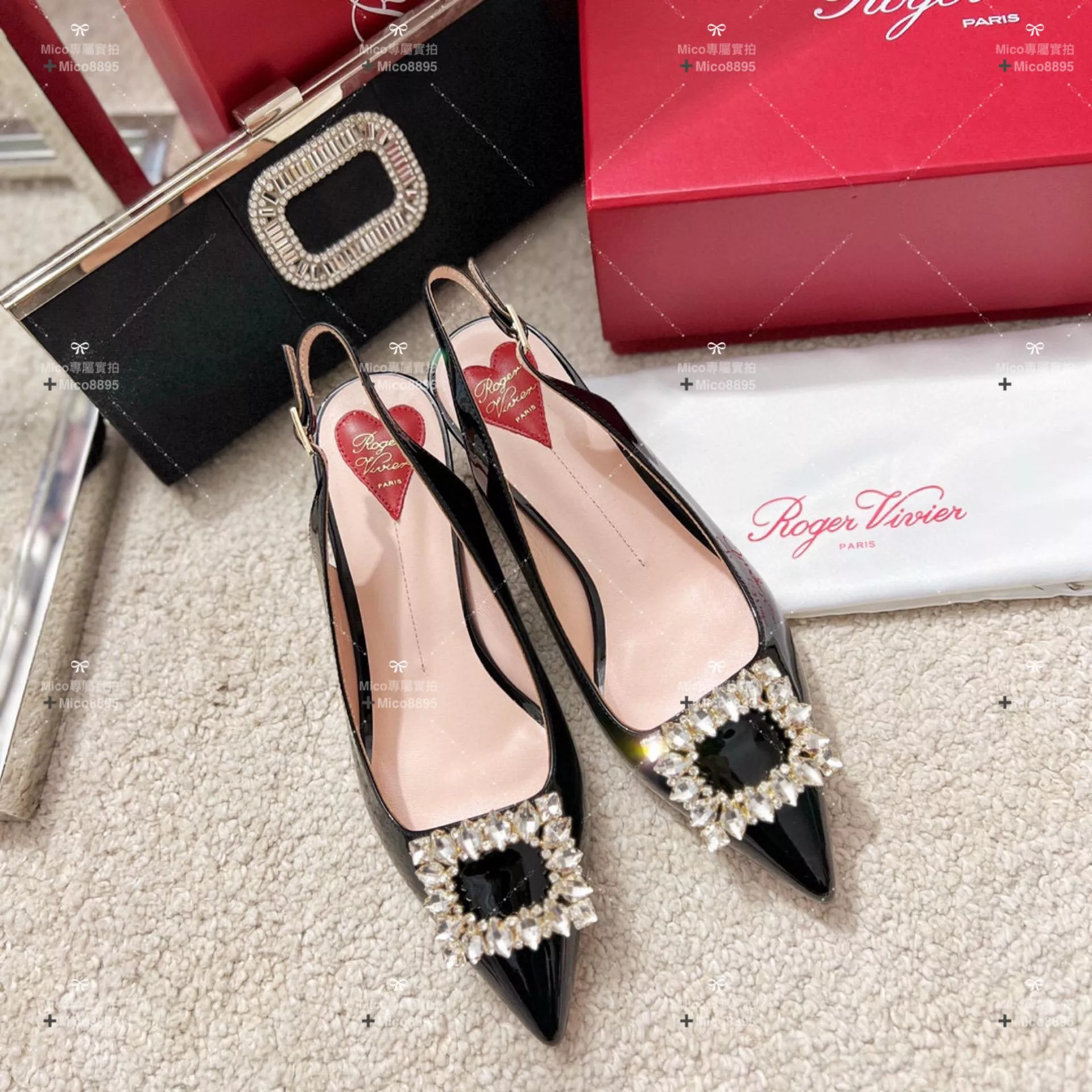 Roger Vivier RV Virgule鑽扣真絲低跟涼鞋 繫帶涼鞋 5.5cm 35-39碼 🉑️訂34、40