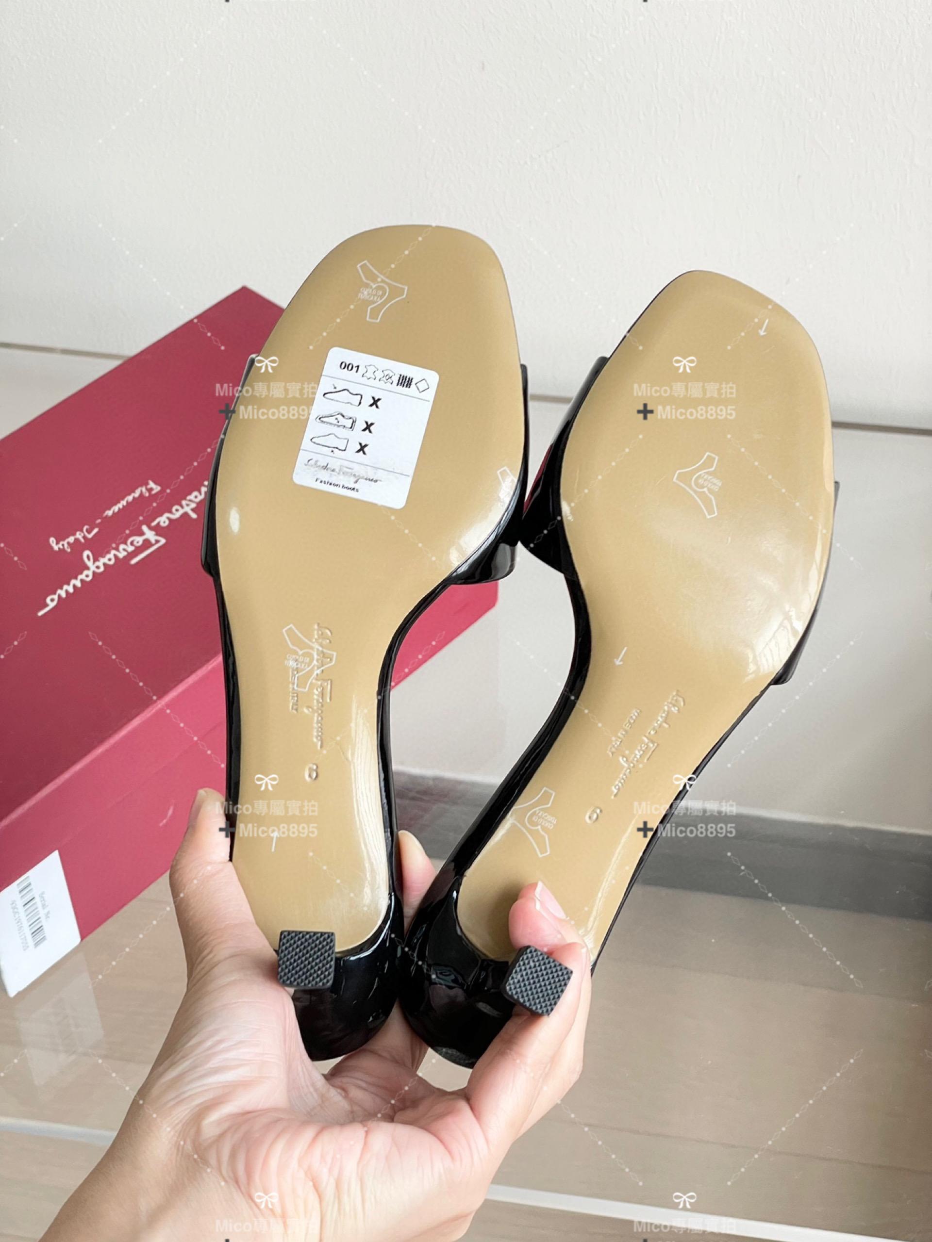 Salvatore Ferragamo 經典漆皮 果凍涼鞋/拖鞋 跟高5.5cm 可訂34-40