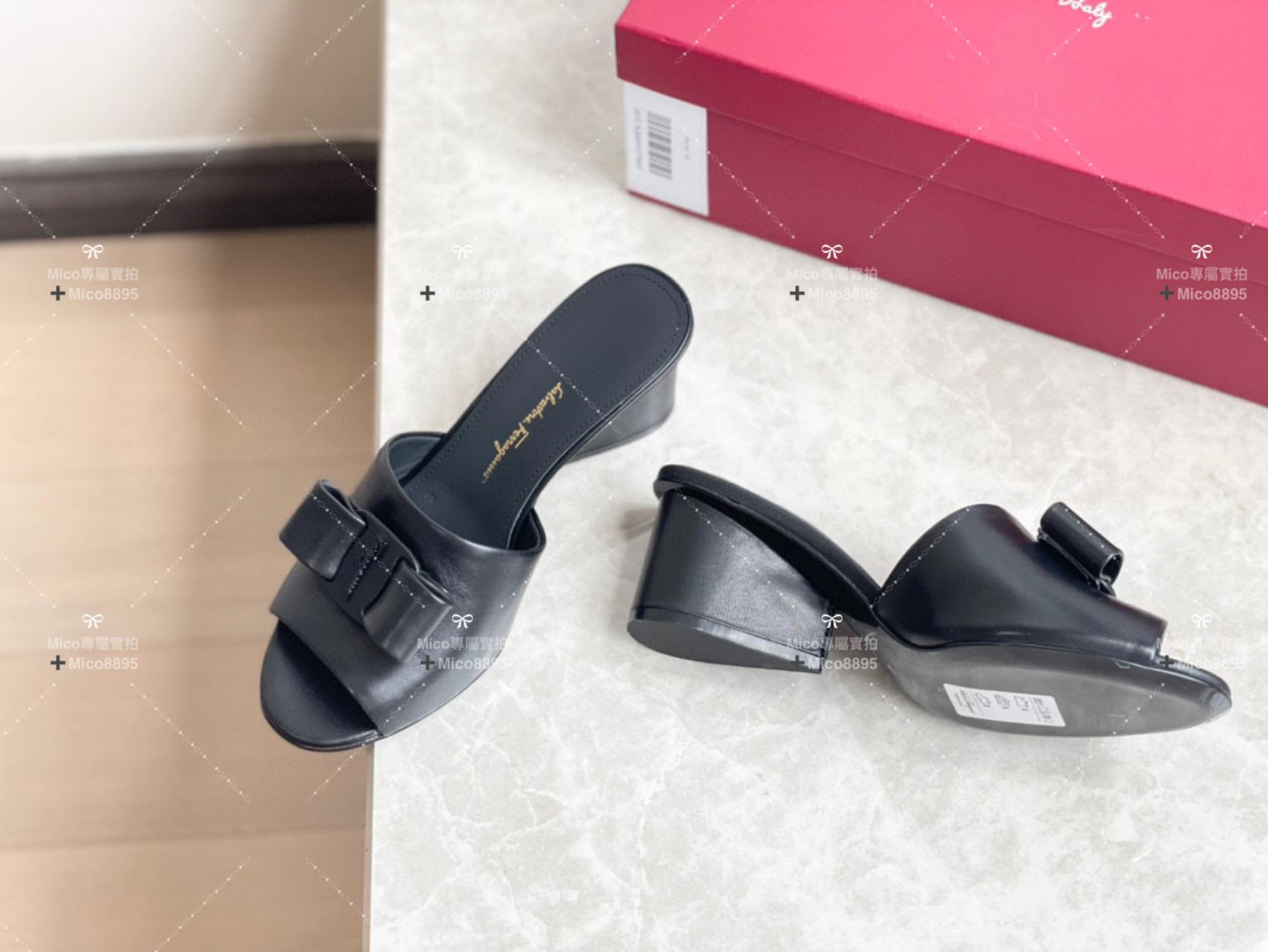 Salvatore Ferragamo Viva系列 粗跟露趾拖鞋/涼鞋 5.5cm 34-40