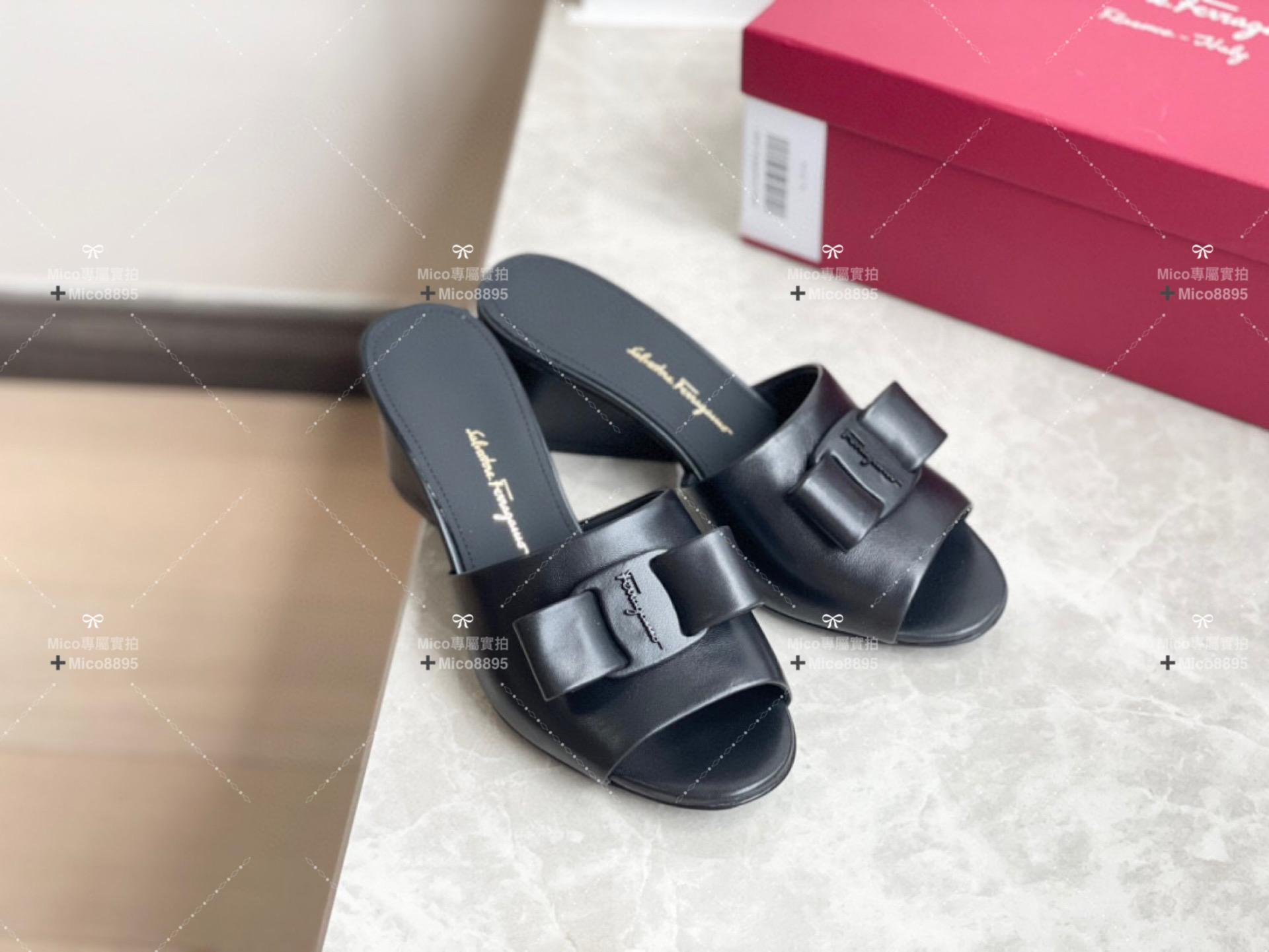 Salvatore Ferragamo Viva系列 粗跟露趾拖鞋/涼鞋 5.5cm 34-40