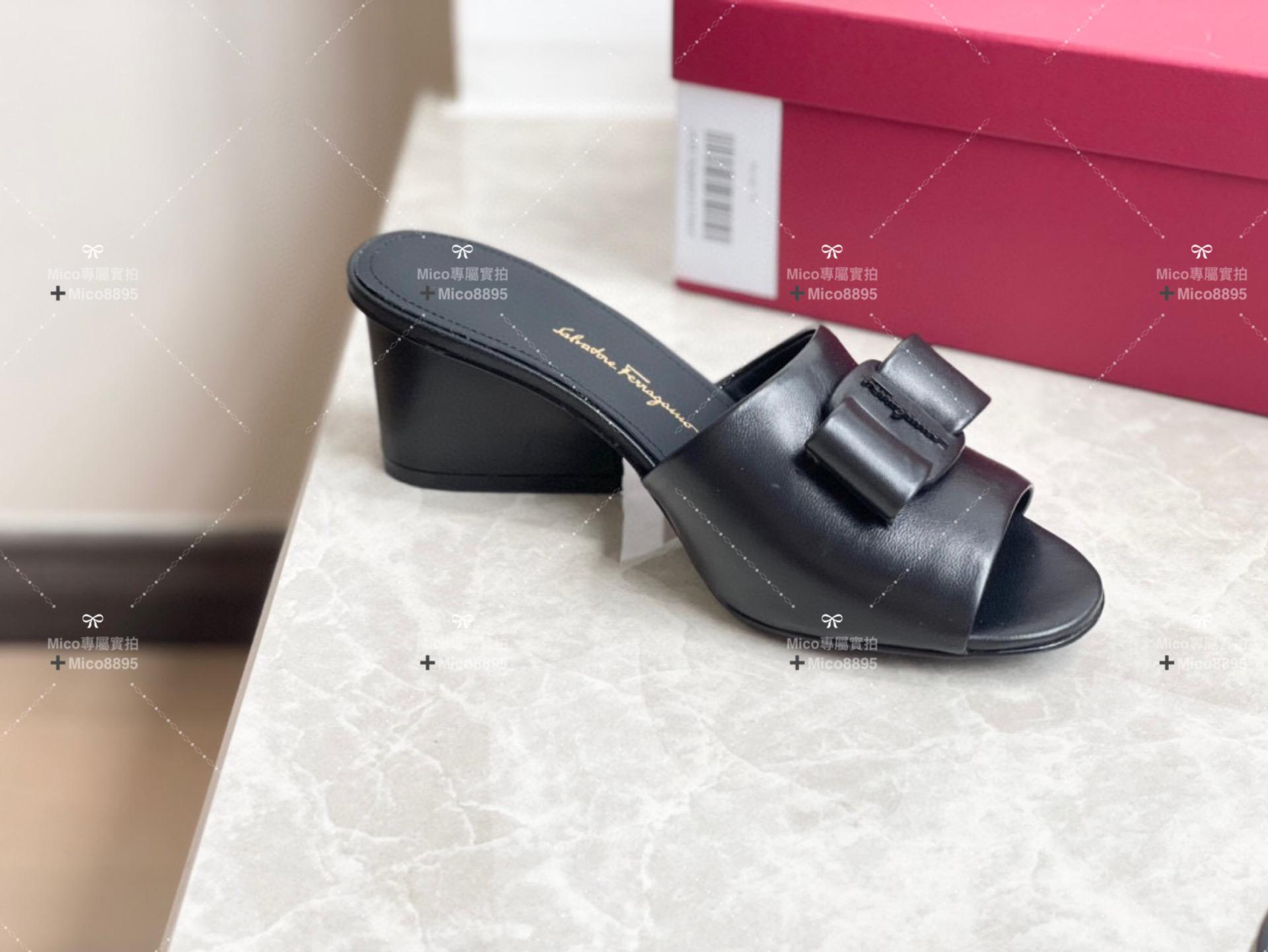 Salvatore Ferragamo Viva系列 粗跟露趾拖鞋/涼鞋 5.5cm 34-40