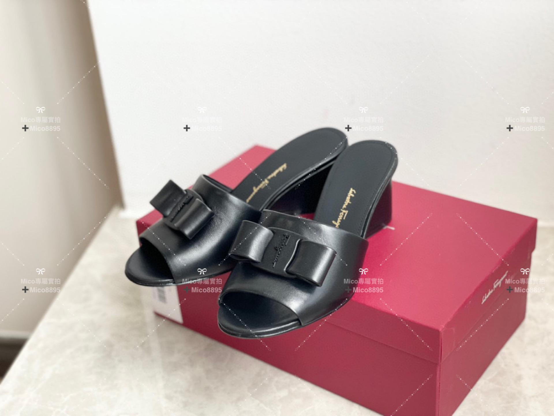 Salvatore Ferragamo Viva系列 粗跟露趾拖鞋/涼鞋 5.5cm 34-40