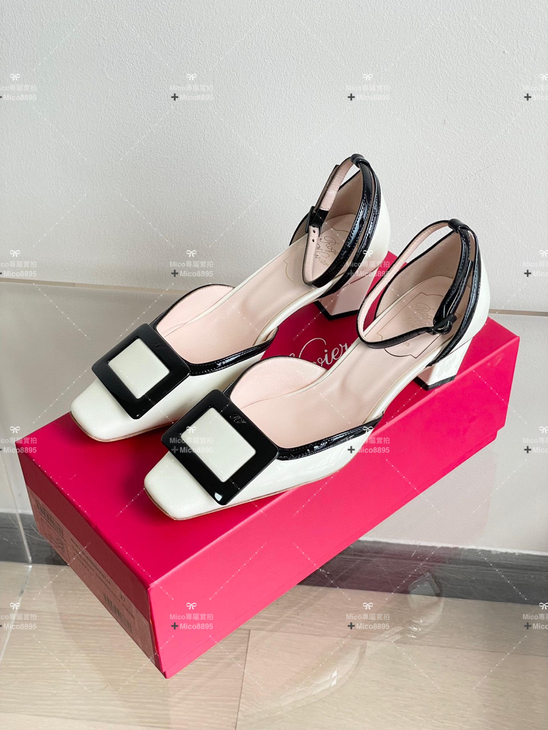 Roger vivier 中空涼鞋 低跟鞋 腳裸系帶非常classic 35-40 跟高4.5cm