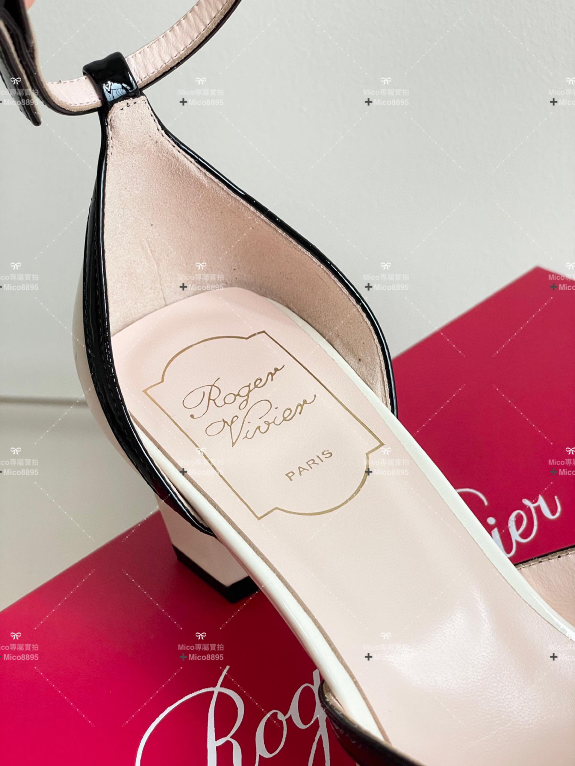 Roger vivier 中空涼鞋 低跟鞋 腳裸系帶非常classic 35-40 跟高4.5cm