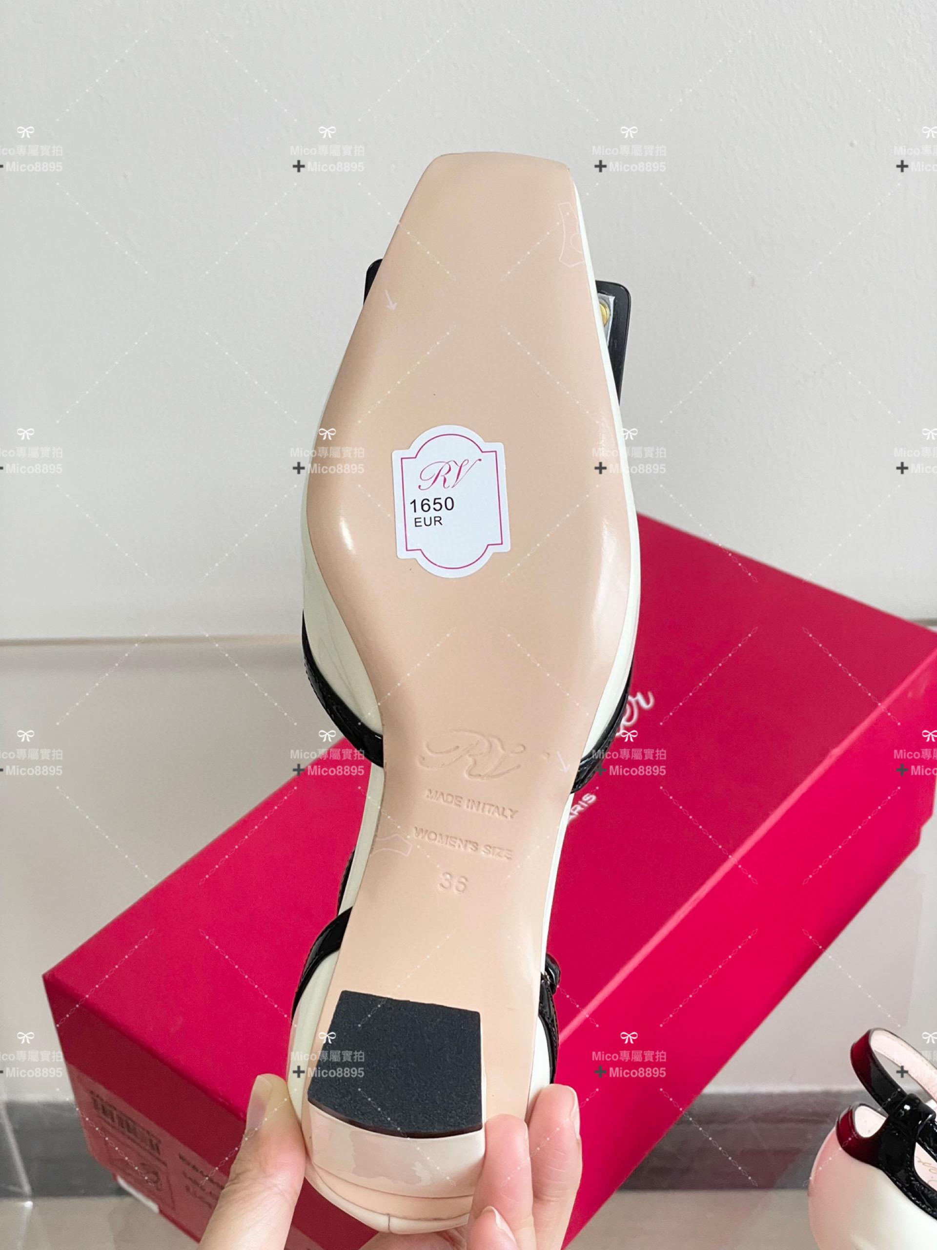 Roger vivier 中空涼鞋 低跟鞋 腳裸系帶非常classic 35-40 跟高4.5cm