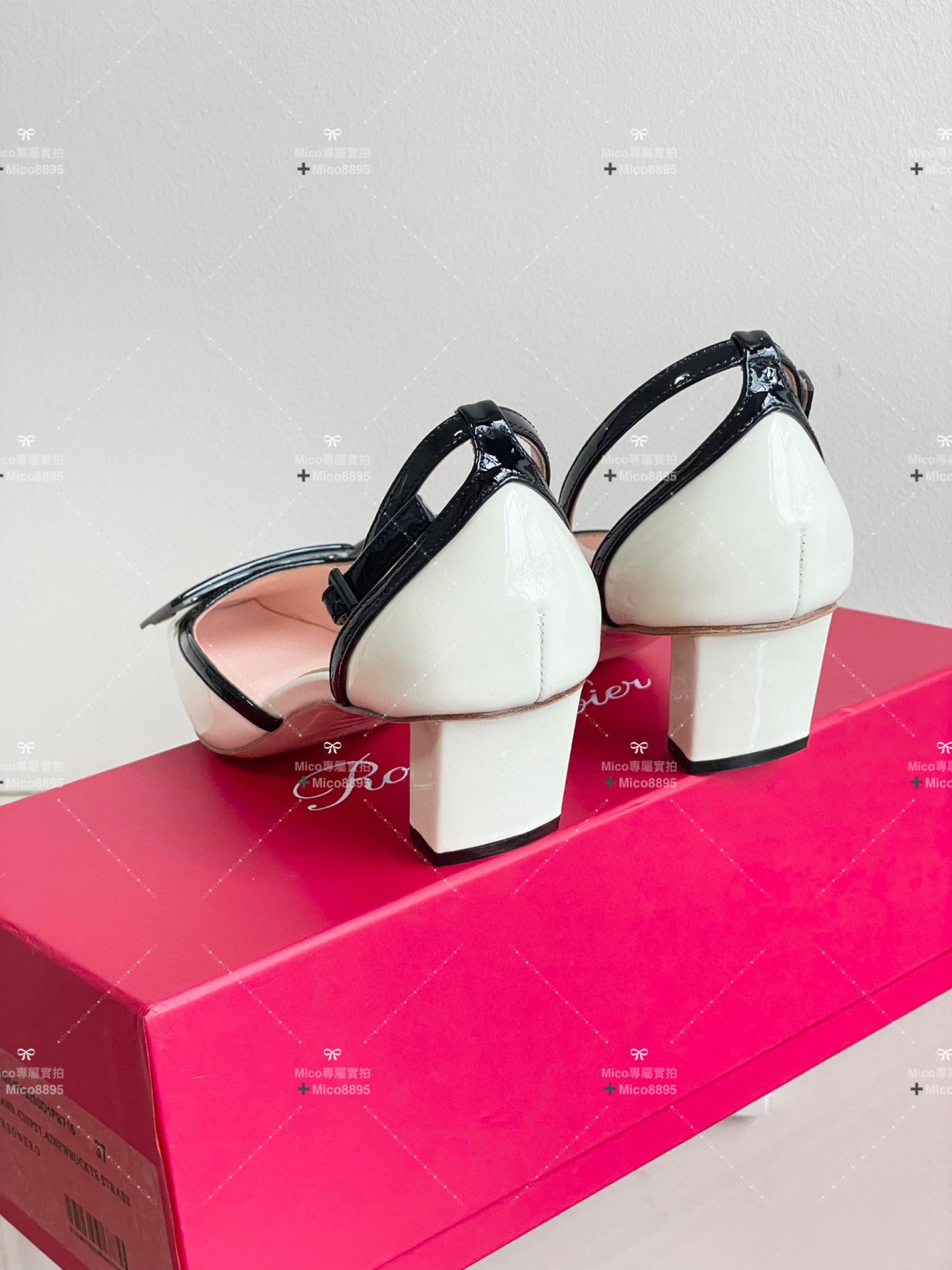 Roger vivier 中空涼鞋 低跟鞋 腳裸系帶非常classic 35-40 跟高4.5cm