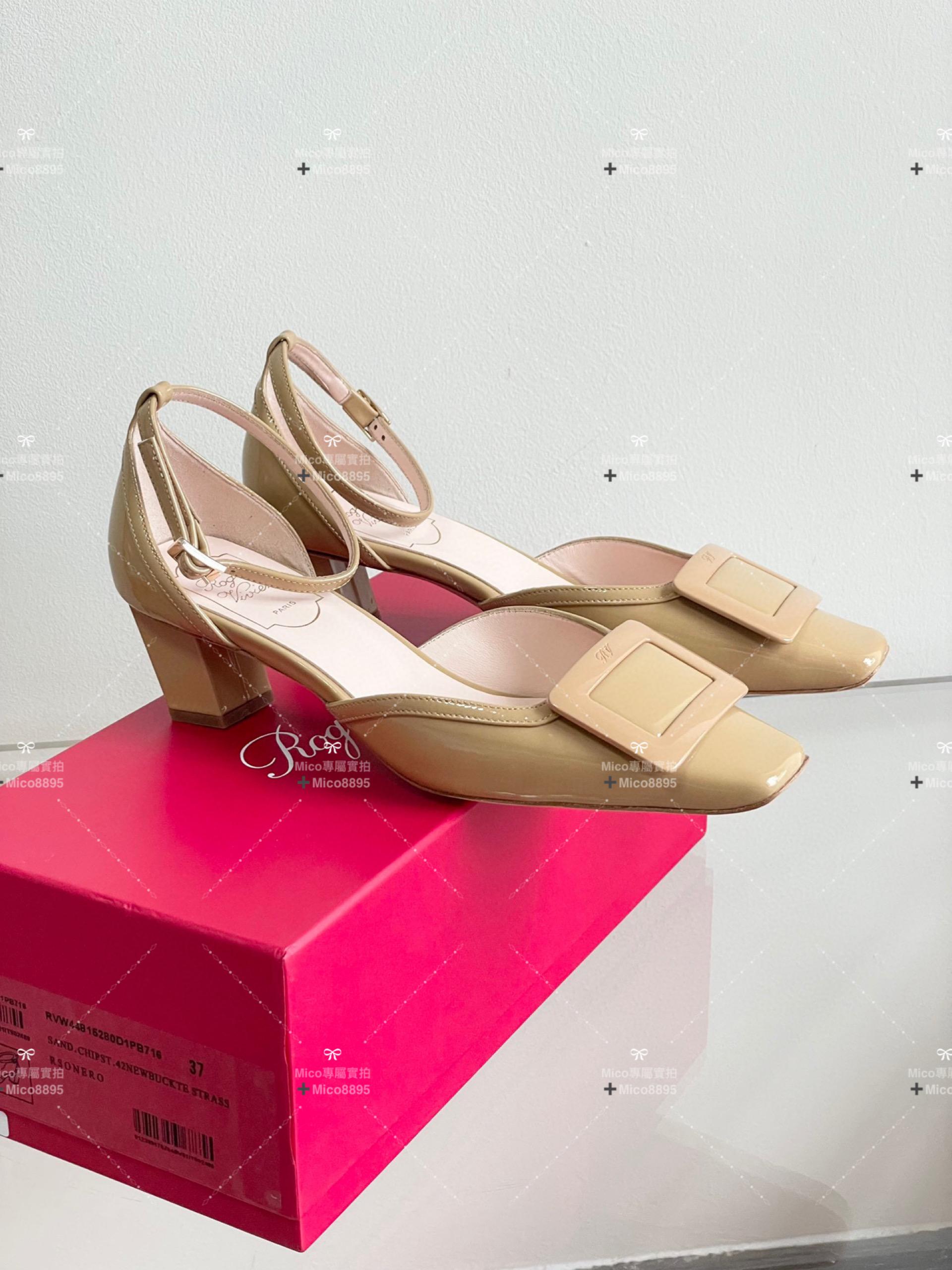 Roger vivier 中空涼鞋 低跟鞋 腳裸系帶非常classic 35-40 跟高4.5cm