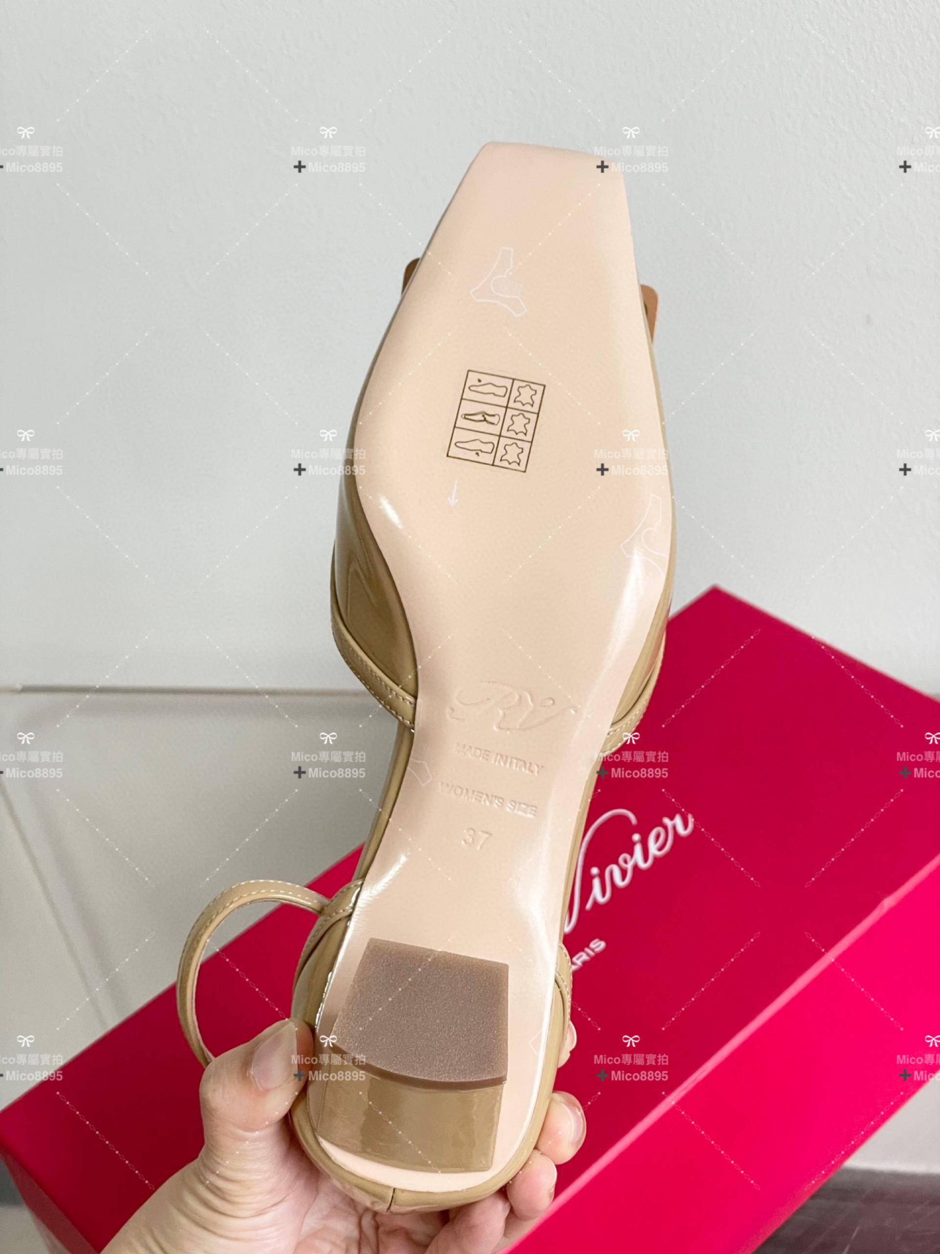 Roger vivier 中空涼鞋 低跟鞋 腳裸系帶非常classic 35-40 跟高4.5cm