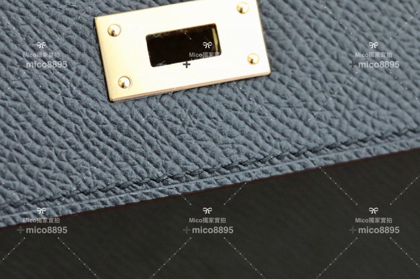 Hermes 愛馬仕 Kelly  togo/kelly woc Epsom皮/89 黑色 金扣