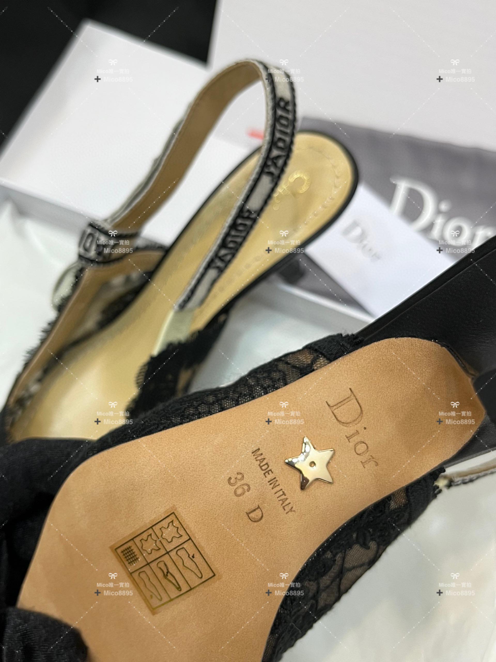 DIOR 進口蕾絲面料貓跟鞋 高跟鞋/涼鞋 滿滿的名媛風 34-39