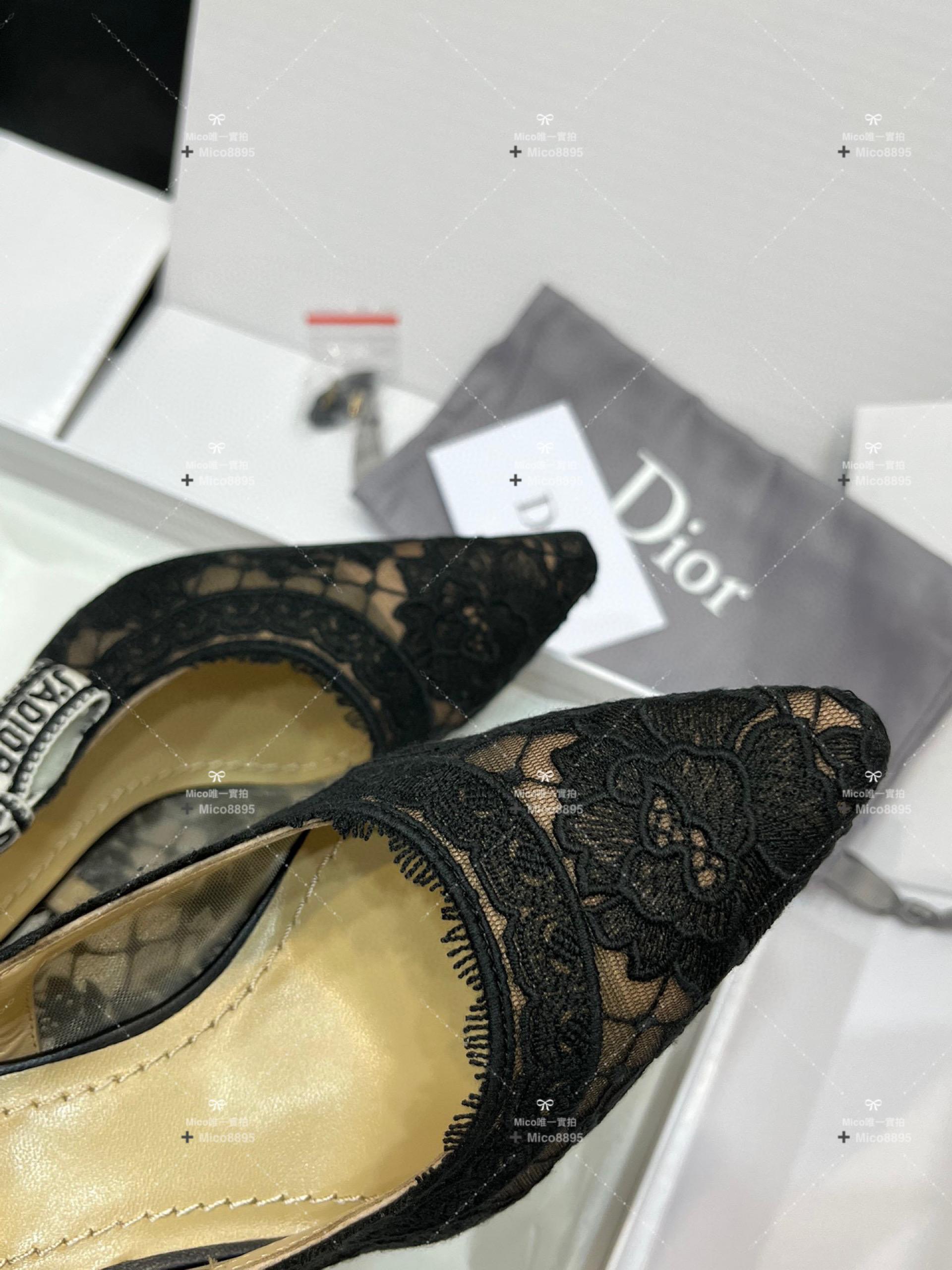 DIOR 進口蕾絲面料貓跟鞋 高跟鞋/涼鞋 滿滿的名媛風 34-39