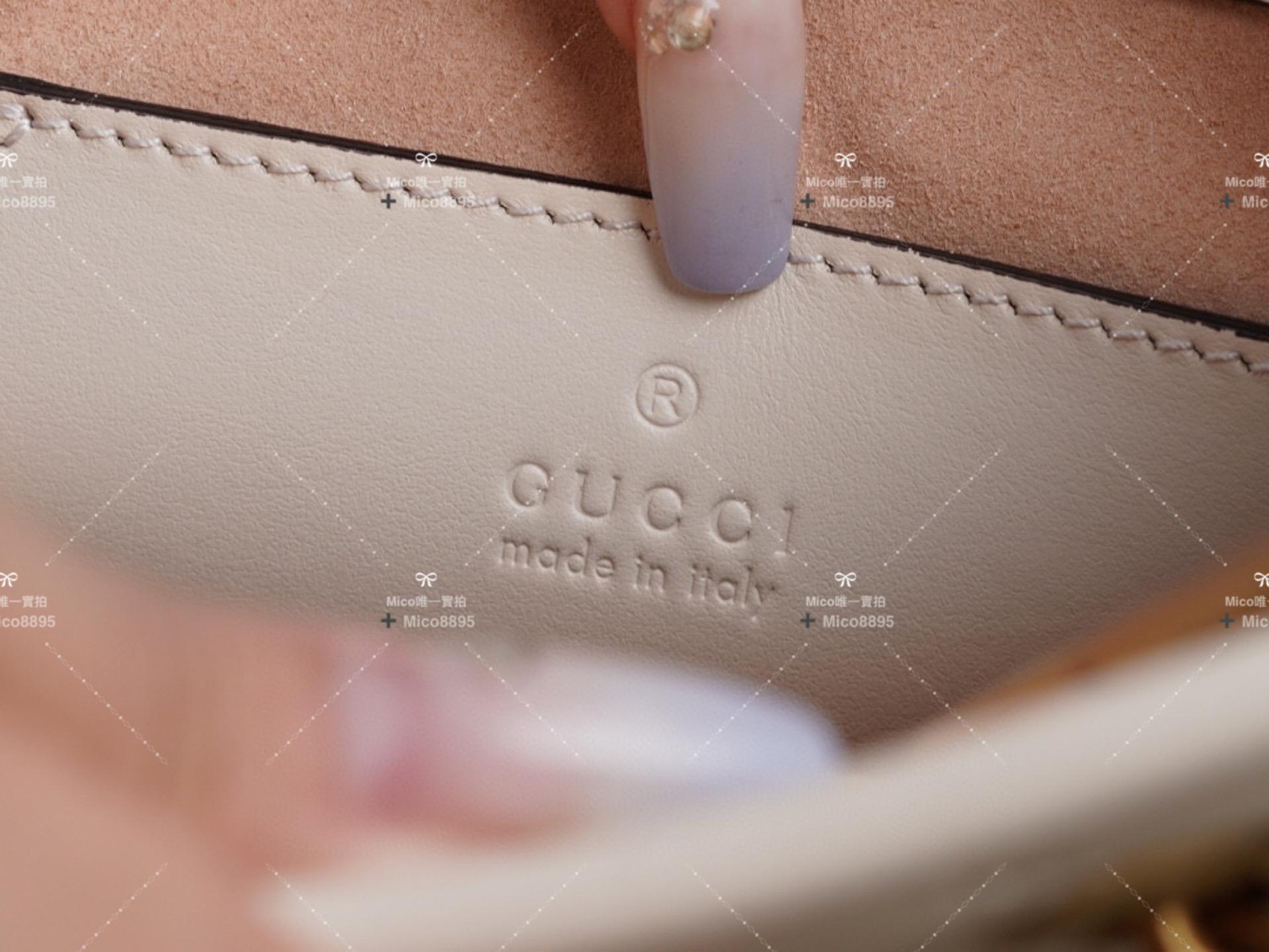 GUCCI 𝐌𝐚𝐫𝐦𝐨𝐧𝐭系列 奶白色 tote 竪型迷你手袋