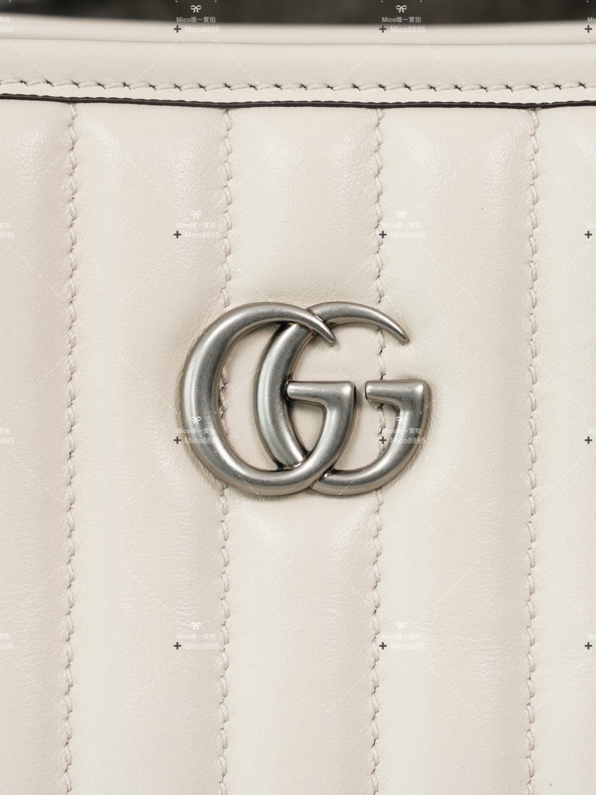 GUCCI Mormont系列 白色幾何托特包 26cm