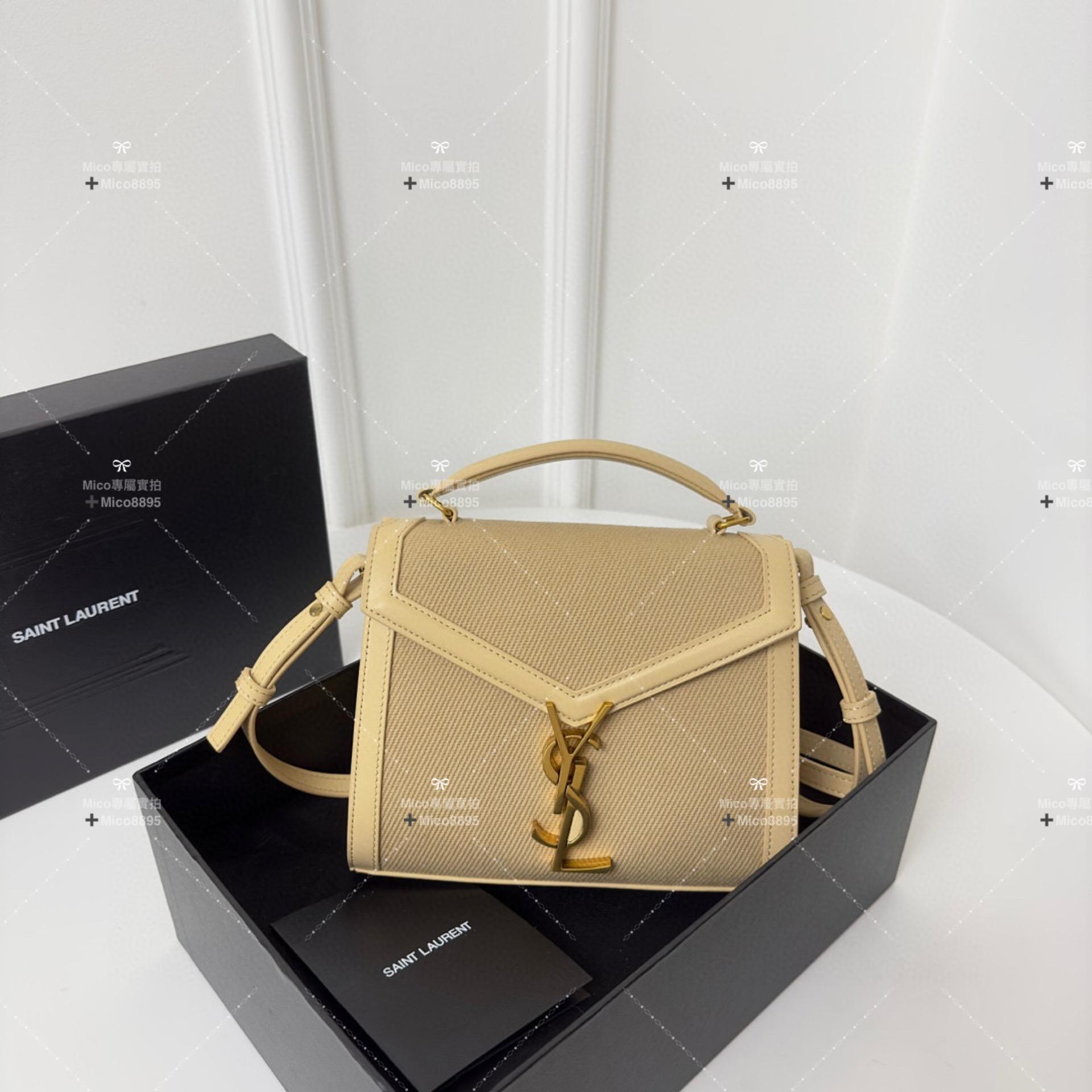 YSL Cassandra 棉麻手拎包！ 小號/20cm