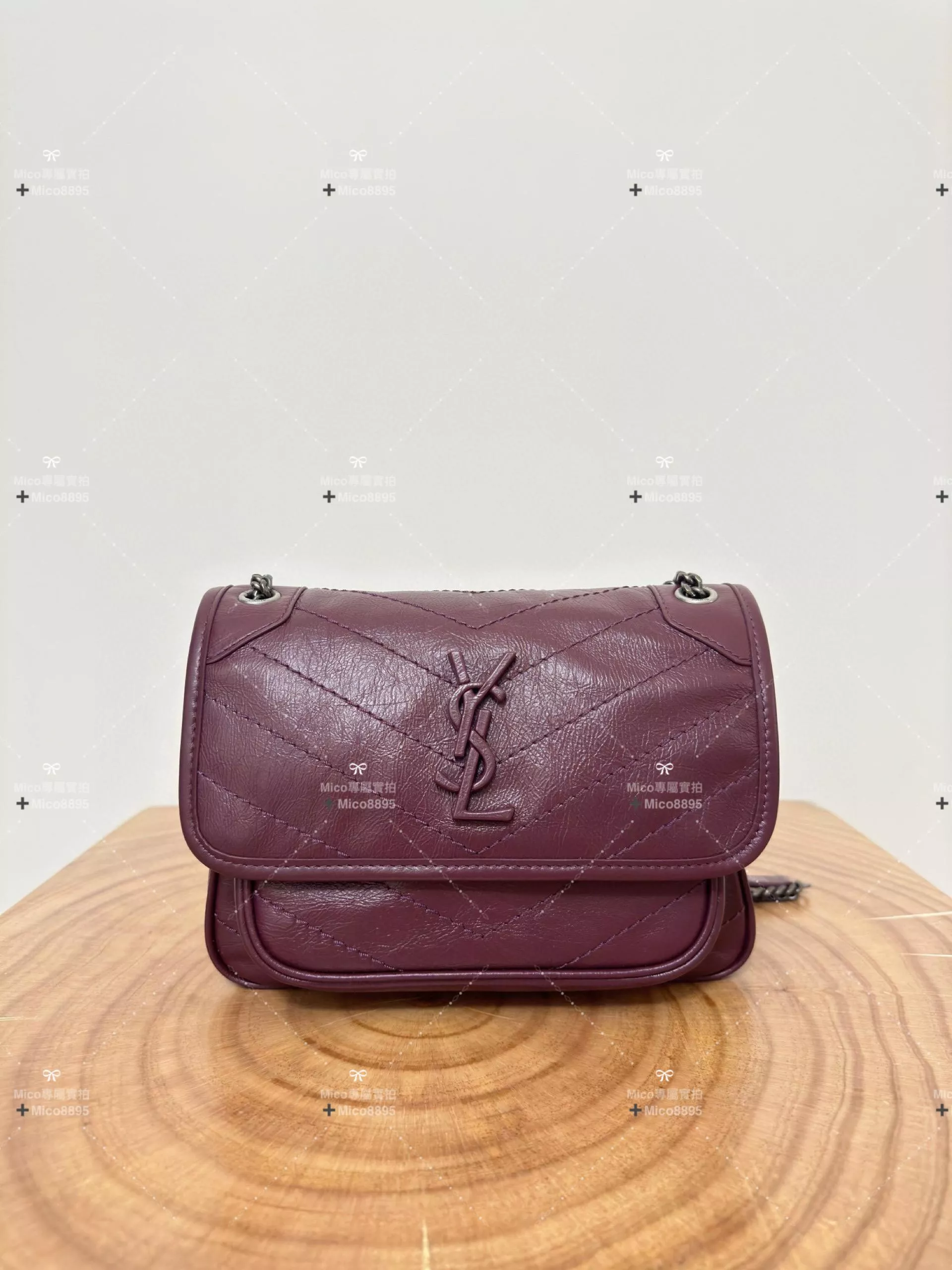 YSL 經典款 Niki包 22cm 紫紅色 百搭款肩背包