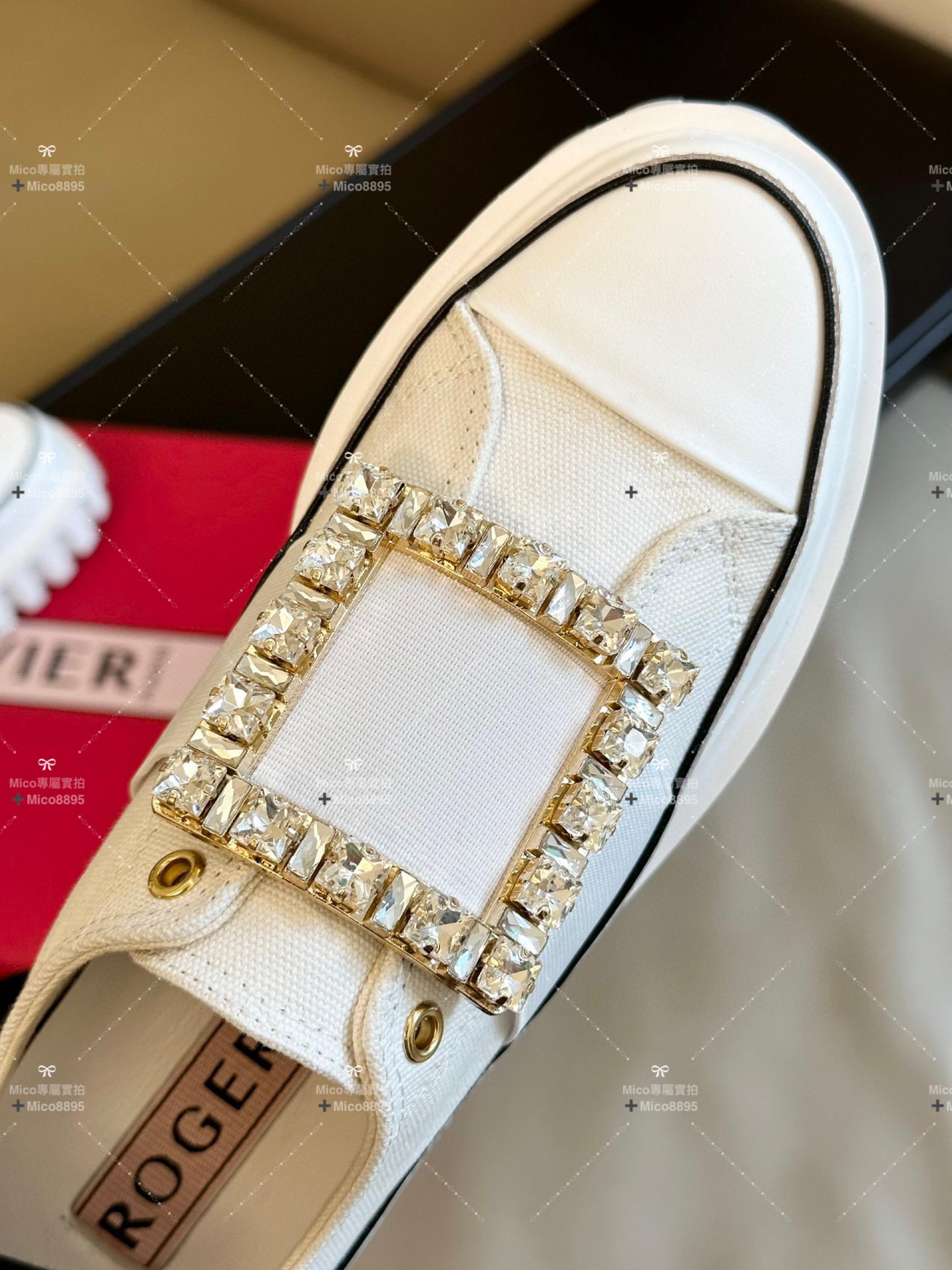 Roger Vivier RV new arrival 新款 水鑽方扣帆布鞋/厚底鞋 35-41