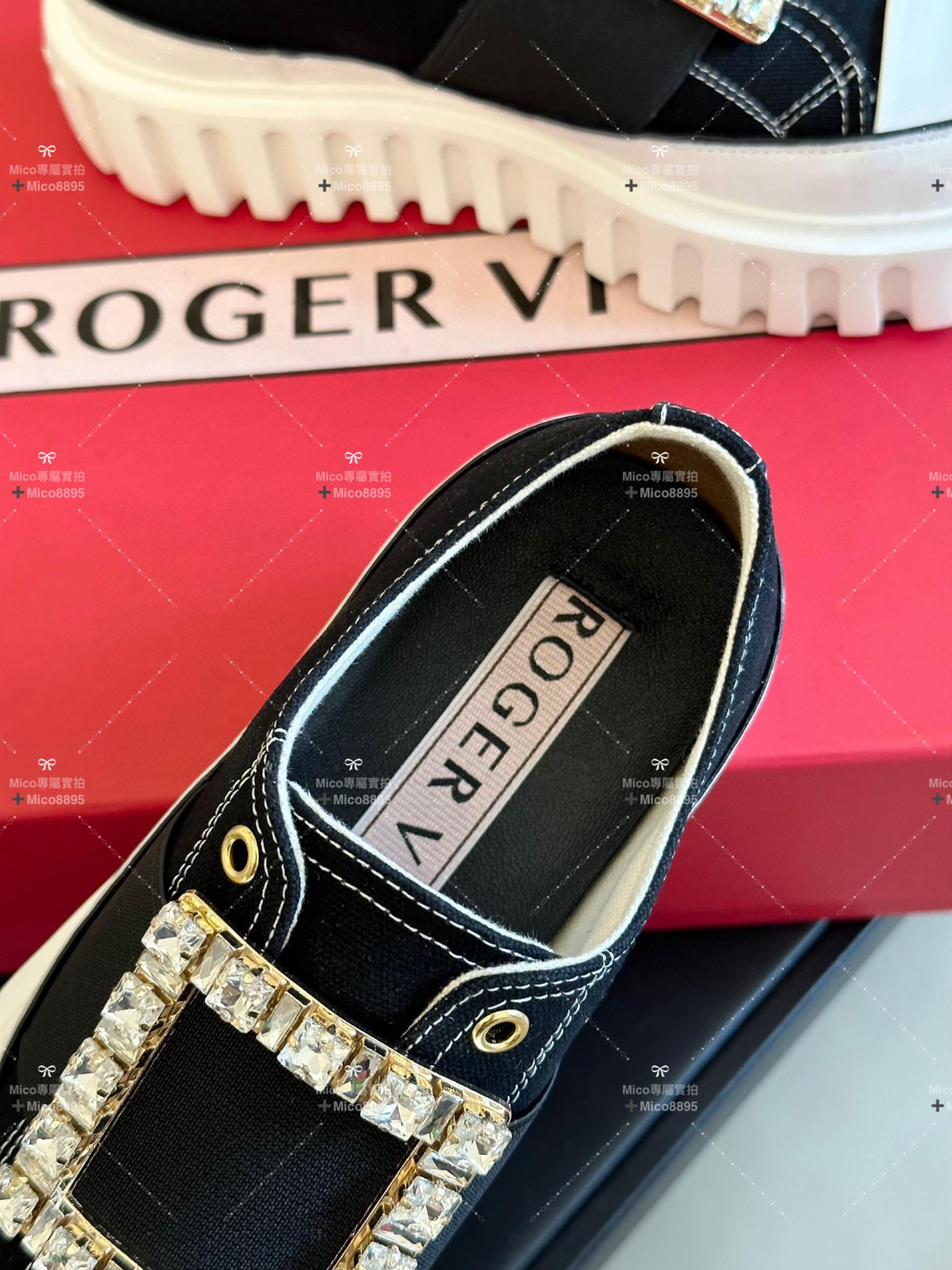 Roger Vivier RV new arrival 新款 水鑽方扣帆布鞋/厚底鞋 35-41