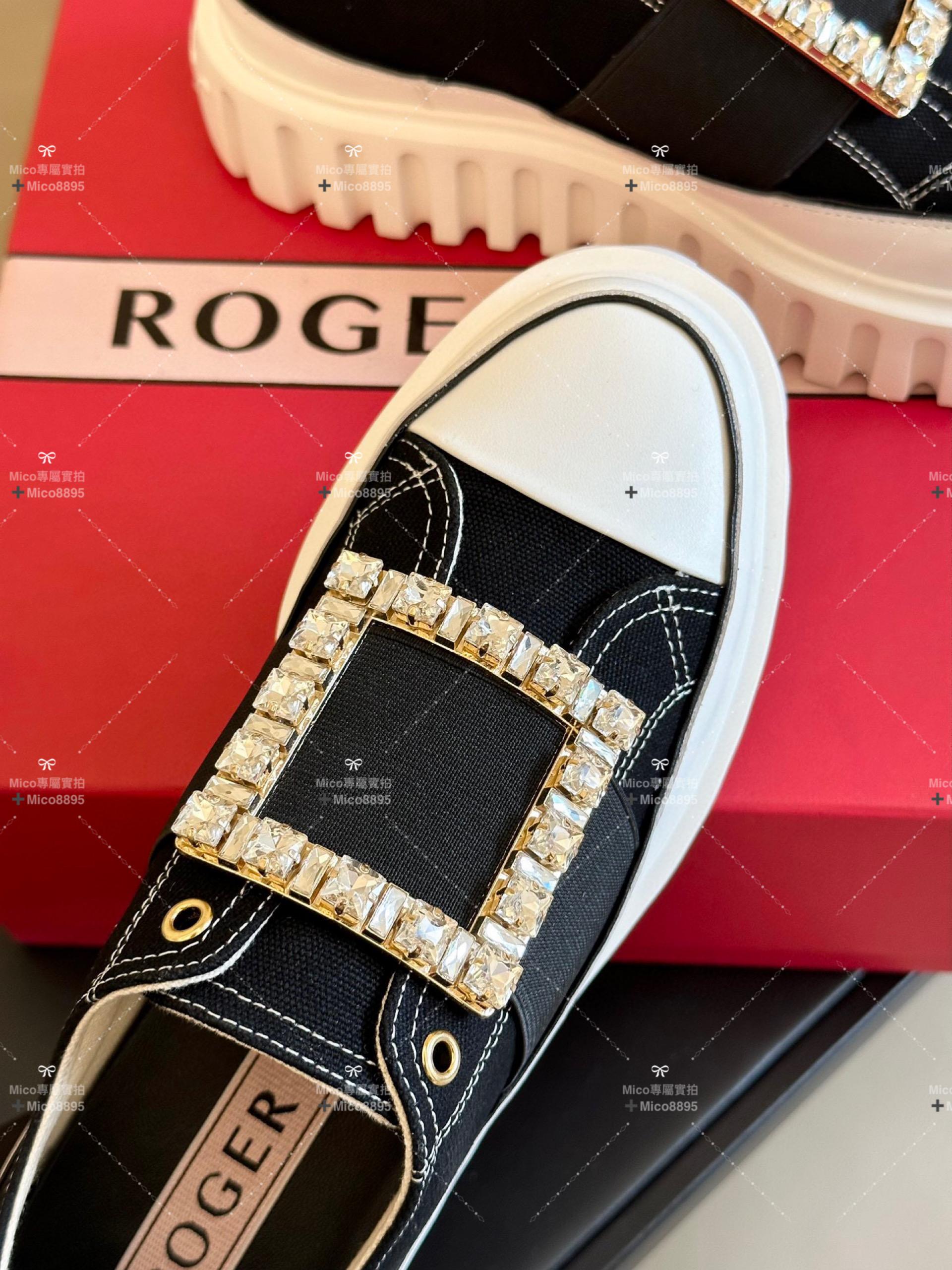 Roger Vivier RV new arrival 新款 水鑽方扣帆布鞋/厚底鞋 35-41