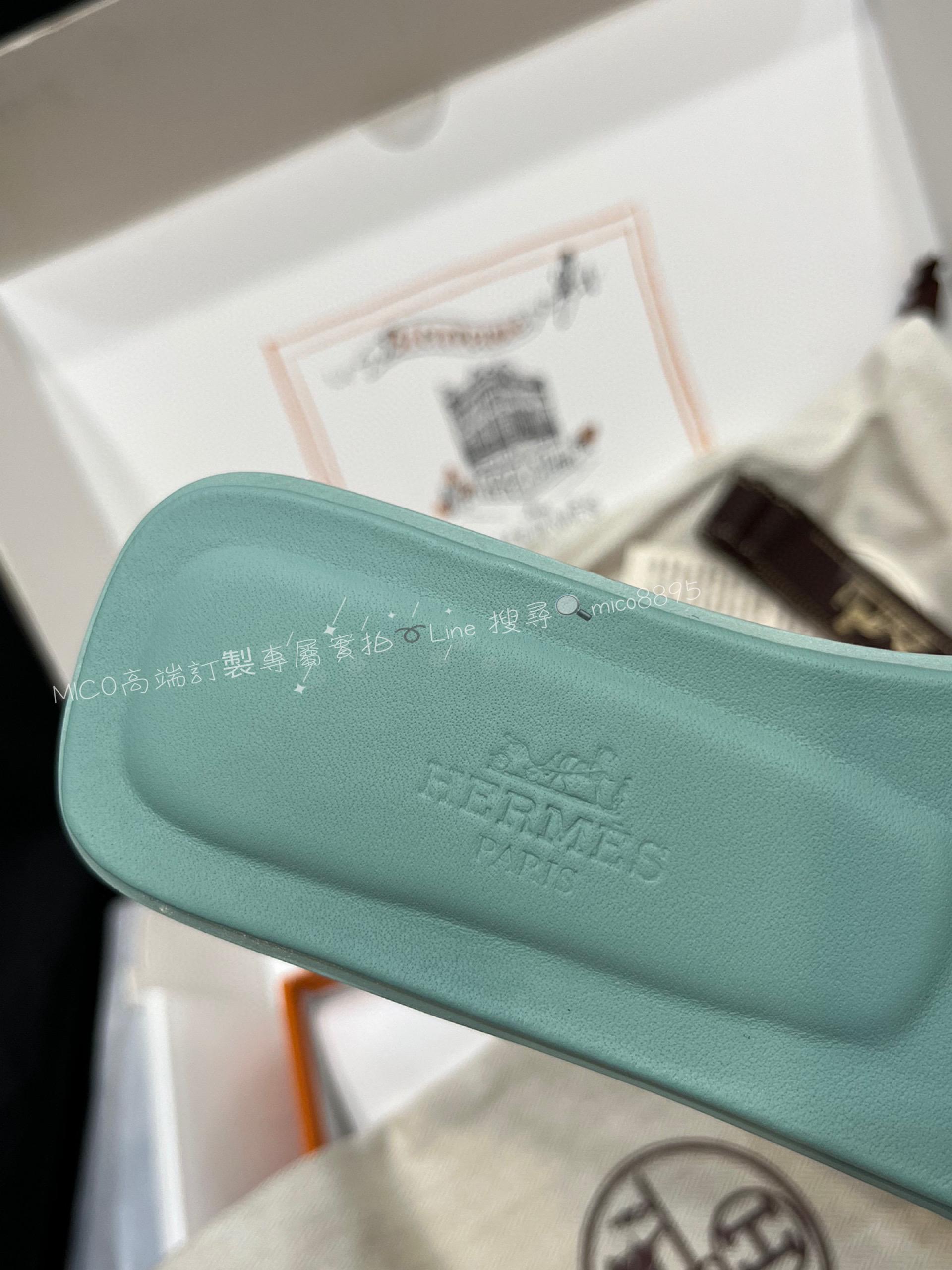 Hermes 全新23c 新色 馬卡龍掌紋皮 ep皮 H拖鞋 平底拖鞋 35-40