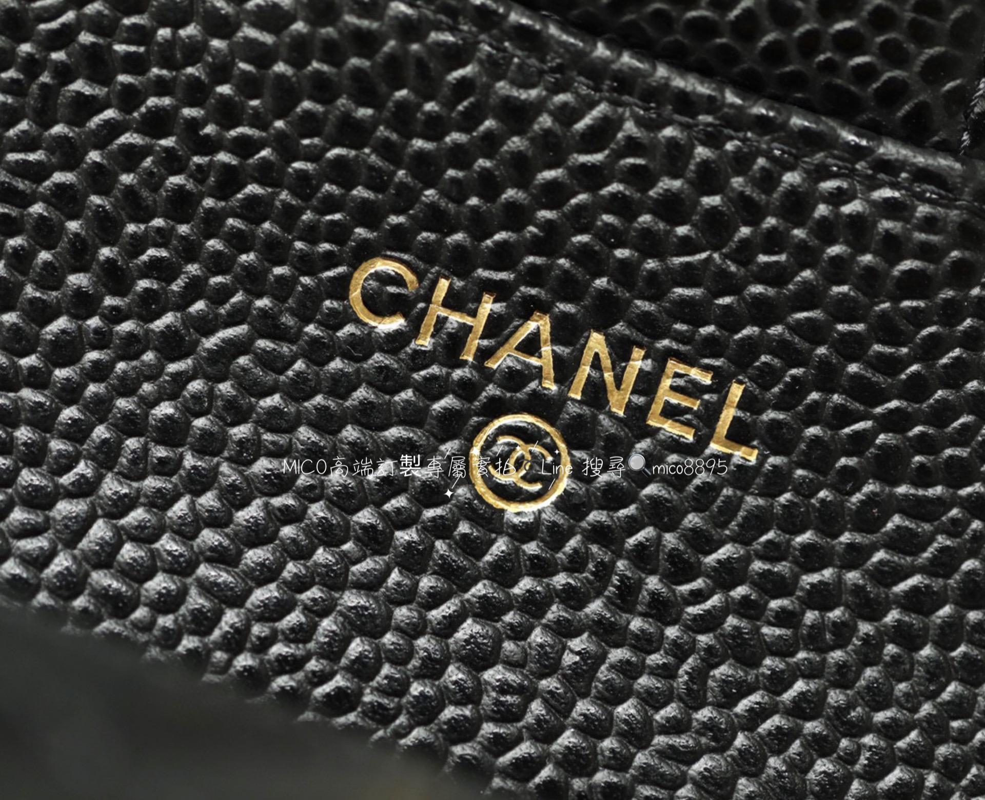 Chanel Classic Small Flap wallet 錢夾 魚子醬牛皮/黑色 三折短夾 （金釦/銀釦）