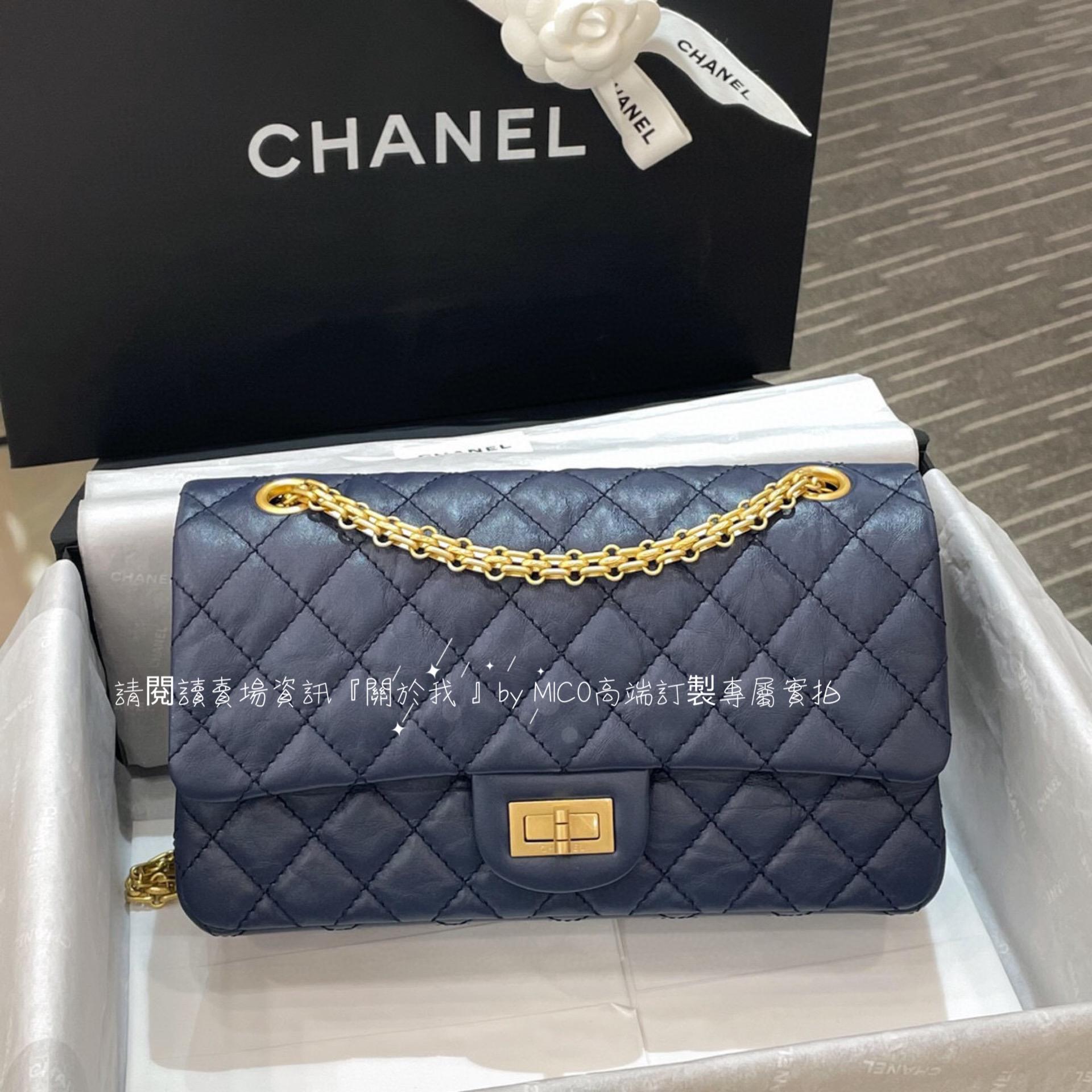 Chanel 22款 羊皮黑色 大金鍊嬉皮包 肩背包 hobo 尺寸：31x30x8cm