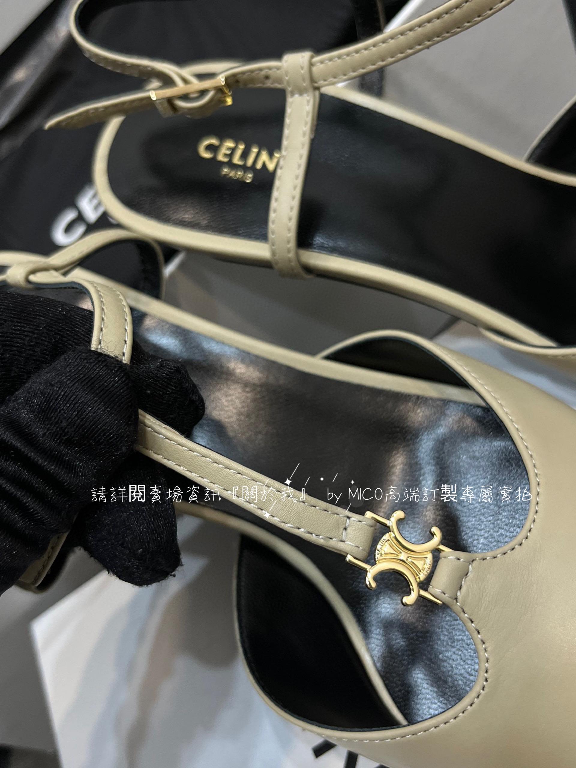 Celine／復古尖頭小貓跟 低跟鞋/跟鞋 35-40 （三個色；黑/酒紅/卡其灰）