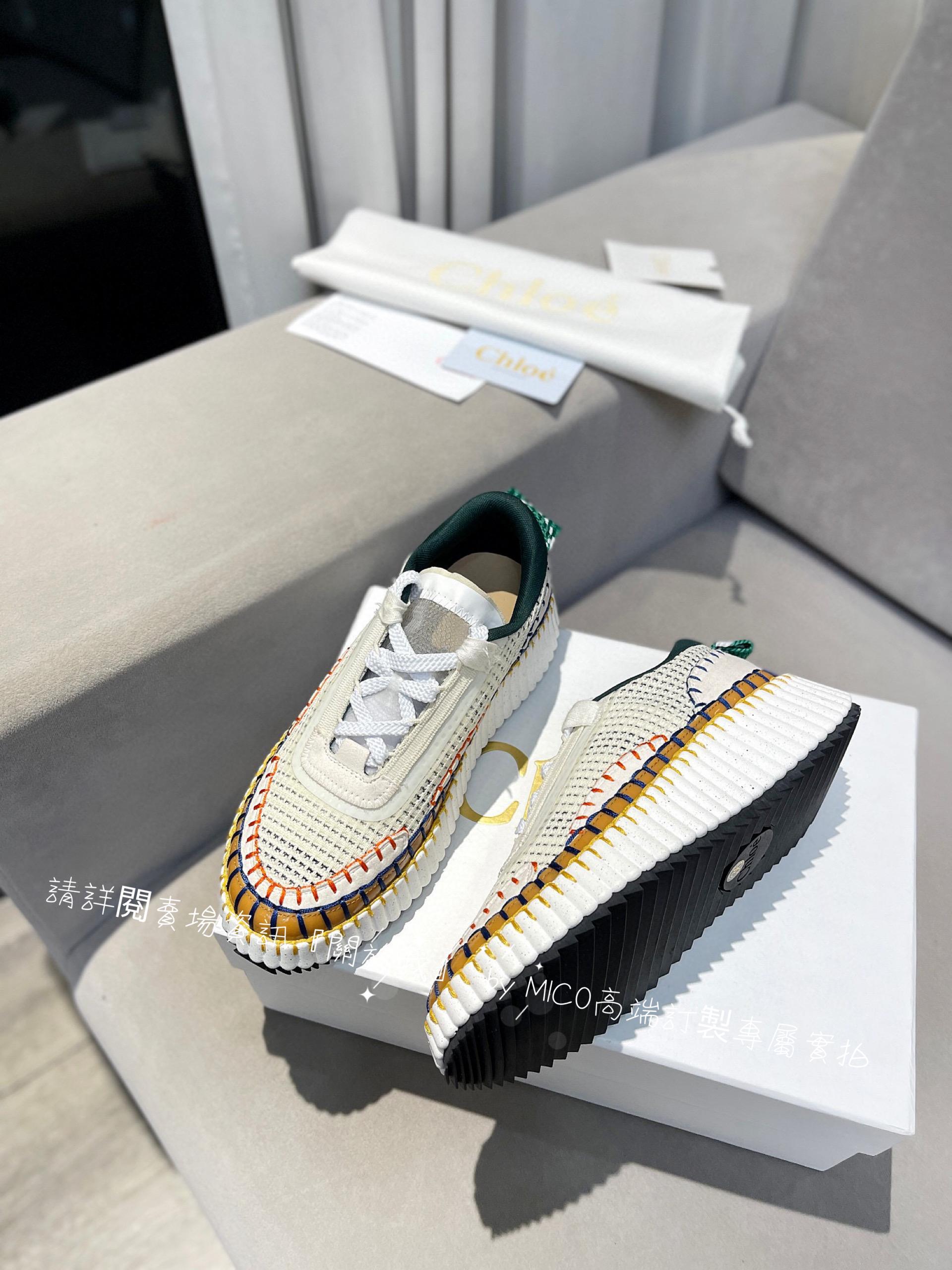 CHLOE 克洛伊 Nama sneaker 彩虹系列運動鞋 全手工縫馬克線 女碼35-42