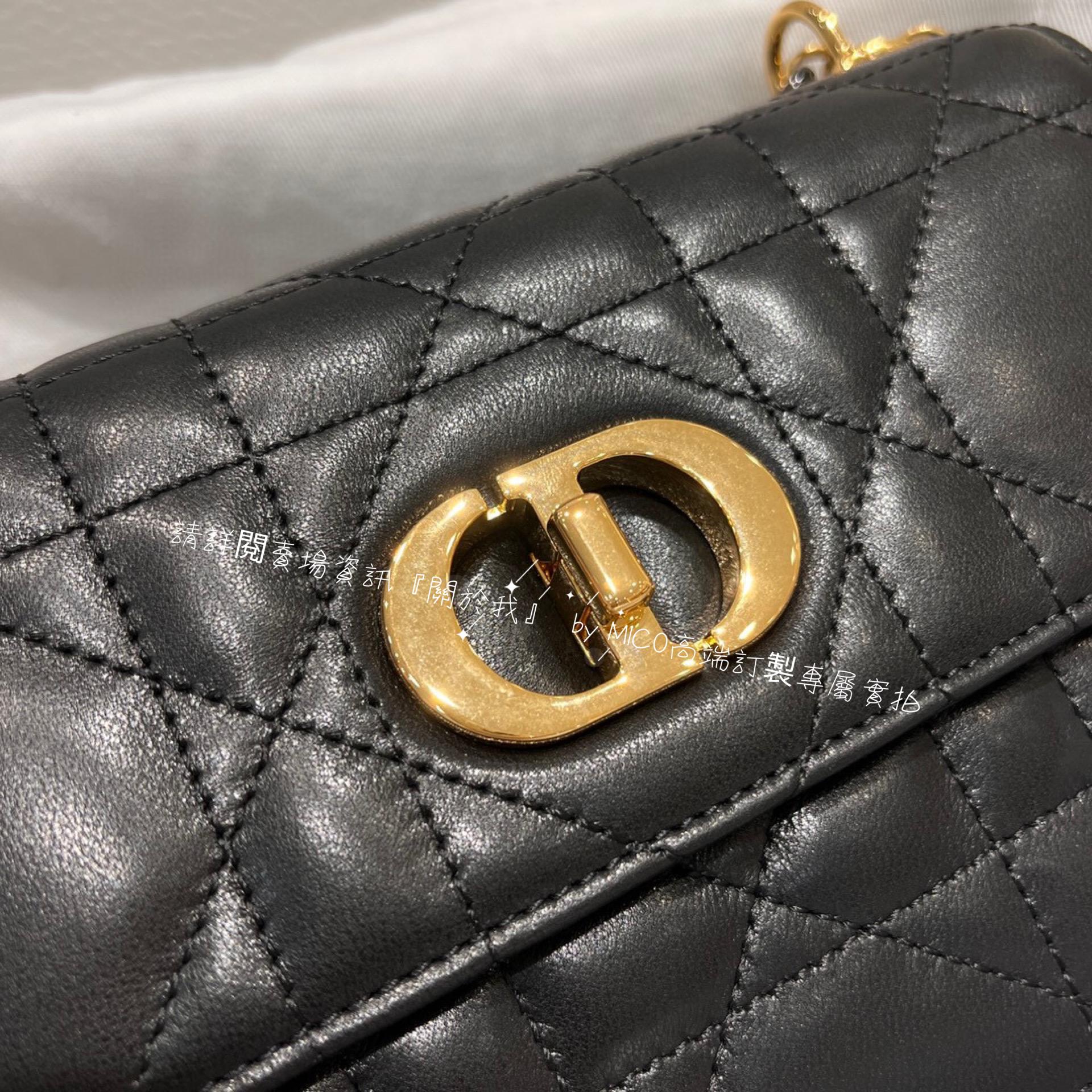 Dior 迪奧 miss caro 黑色綿羊皮 真皮 迷你鏈條包 WOC發財包 19cm