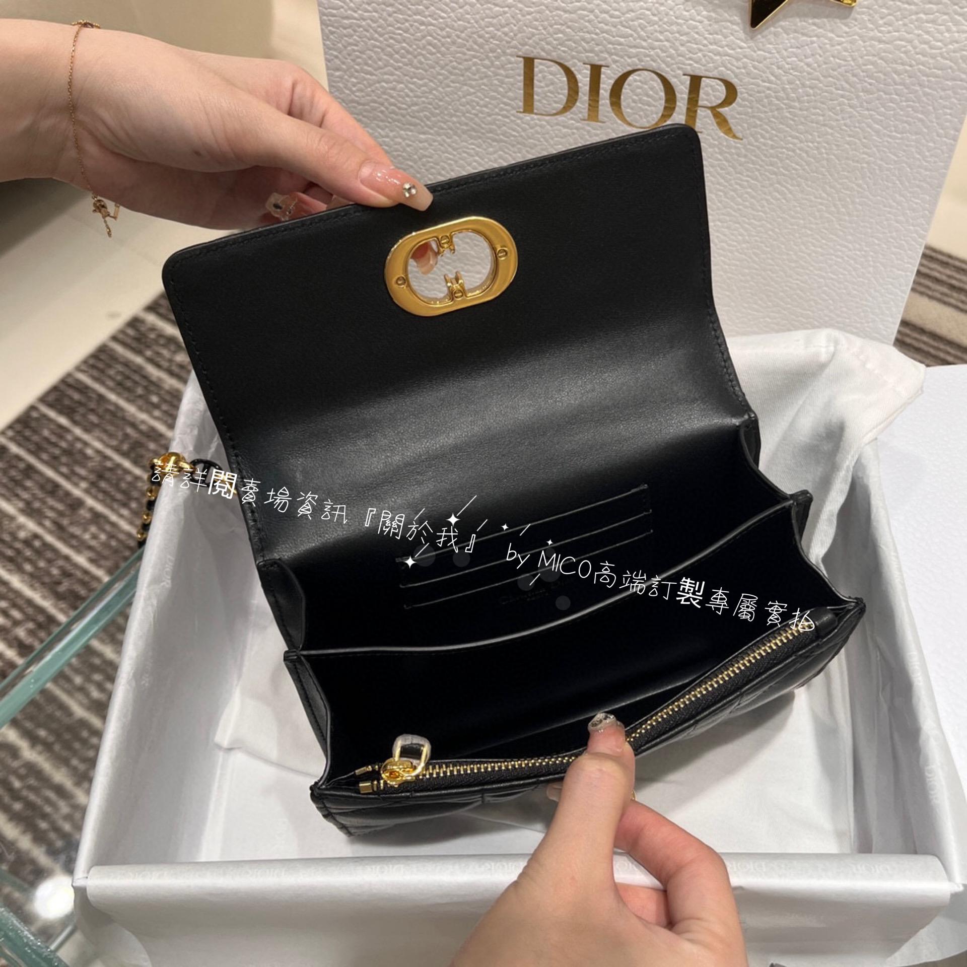 Dior 迪奧 miss caro 黑色綿羊皮 真皮 迷你鏈條包 WOC發財包 19cm