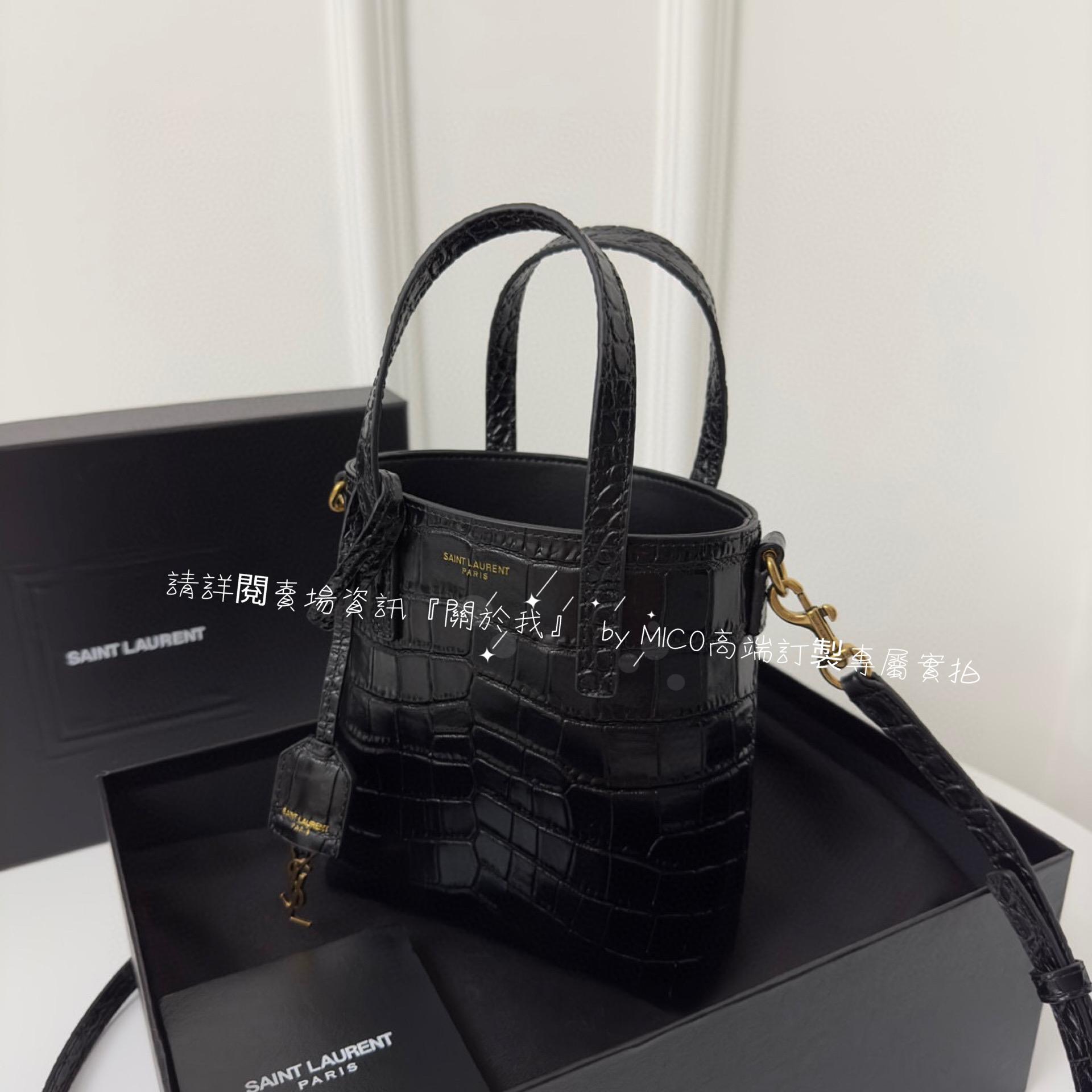 YSL mini Toy shopping # YSL 新款迷你托特購物包 小方包 18cm 牛皮壓鱷魚紋