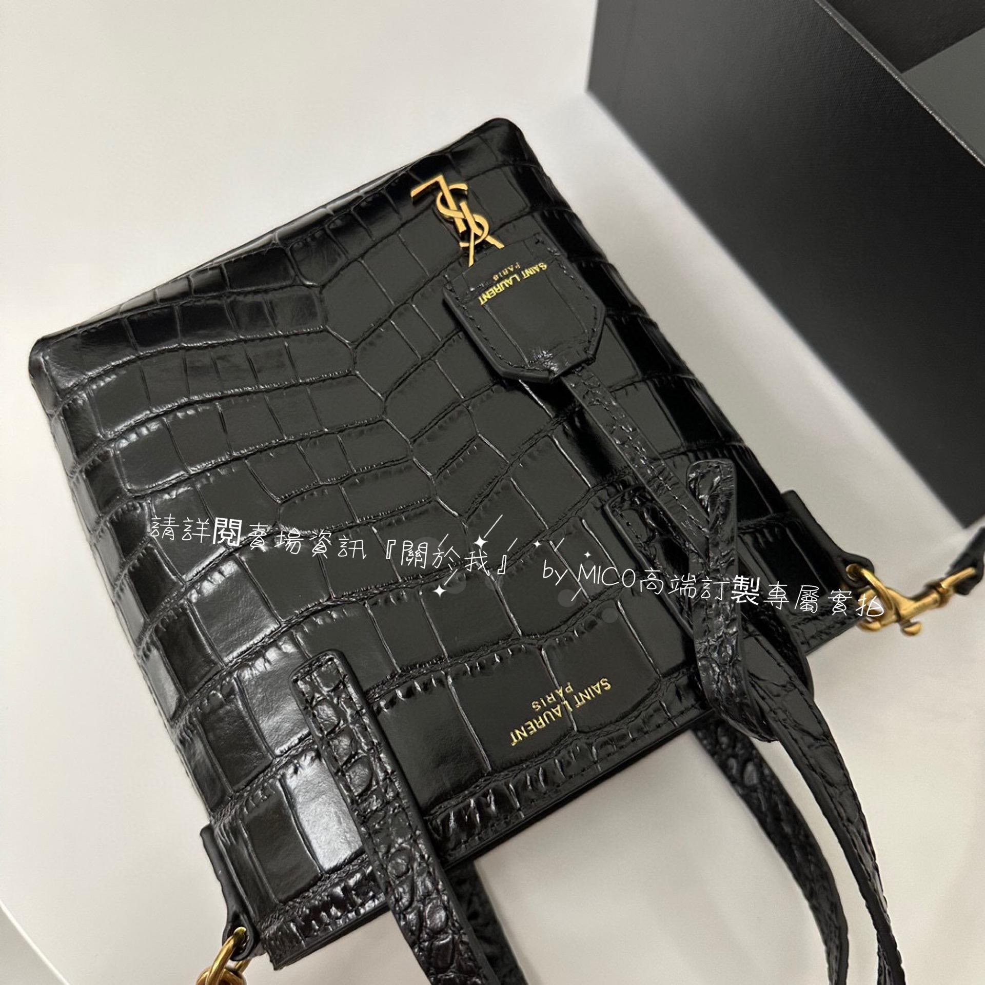 YSL mini Toy shopping # YSL 新款迷你托特購物包 小方包 18cm 牛皮壓鱷魚紋