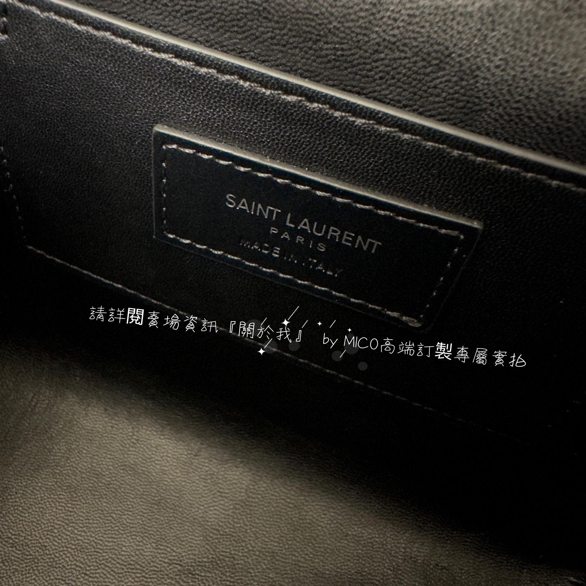 YSL 新款 JUNE絎縫羊皮箱形包/小盒子包 黑色/銀釦 18cm