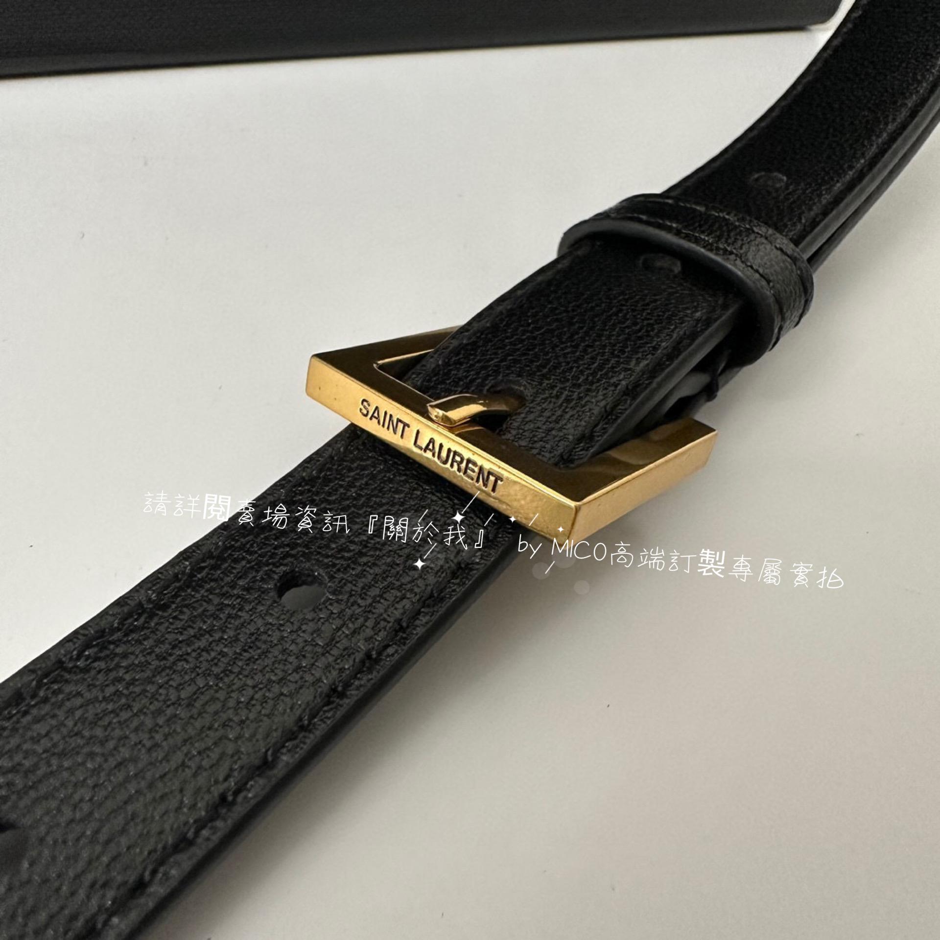 YSL 新款 JUNE絎縫羊皮箱形包/小盒子包 黑色/金釦 18cm